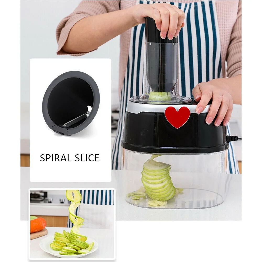 Oukaning Electric Fruit Slicer Vegetable Cutter Kitchen Slicer Tool Veggie Chopper 4 Blazes