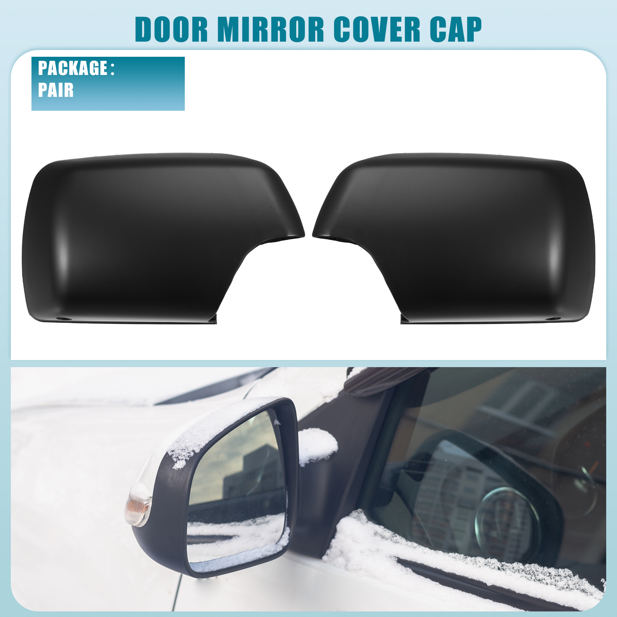1 Pair Rearview Mirror Cover NO.51168266733/51168266734 Side Door Mirror Cap for BMW X5 2000-2006 Black