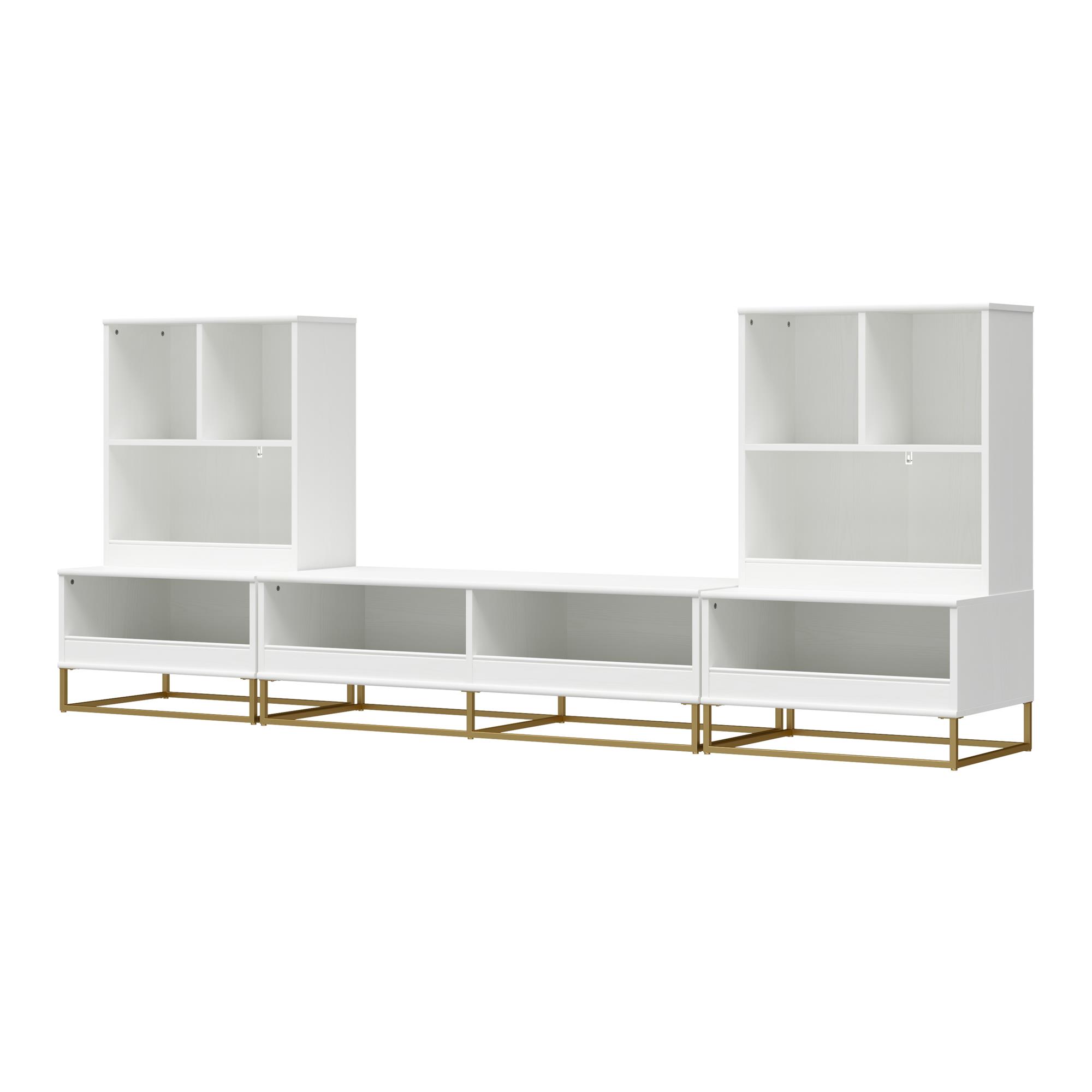 Little Seeds Charlie 3 Piece TV Stand & Toy Storage Organizer / Bookcase Bundle, White