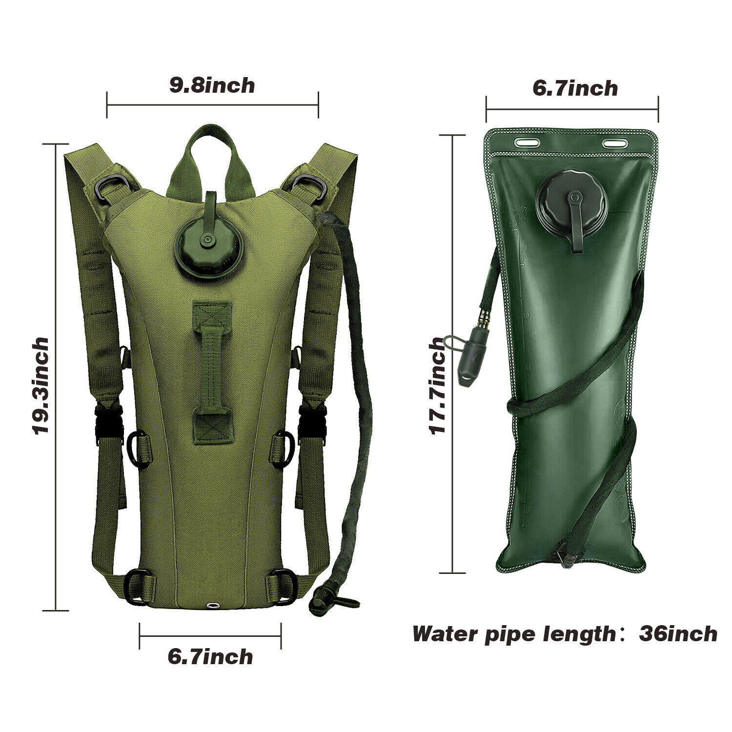 Hydration Pack Backpack with 3L Bladder,Tactical Water Bag Hiking, Biking, USA