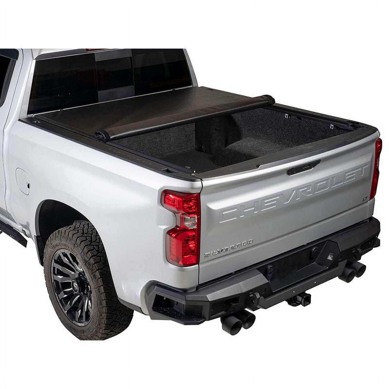 Tonno Pro Lo Roll, Soft Roll-up Truck Bed Tonneau Cover | LR-1095 | Fits 2019 - 2023 Chevy/GMC Silverado/Sierra, works w/ MultiPro/Flex tailgate 5' 10