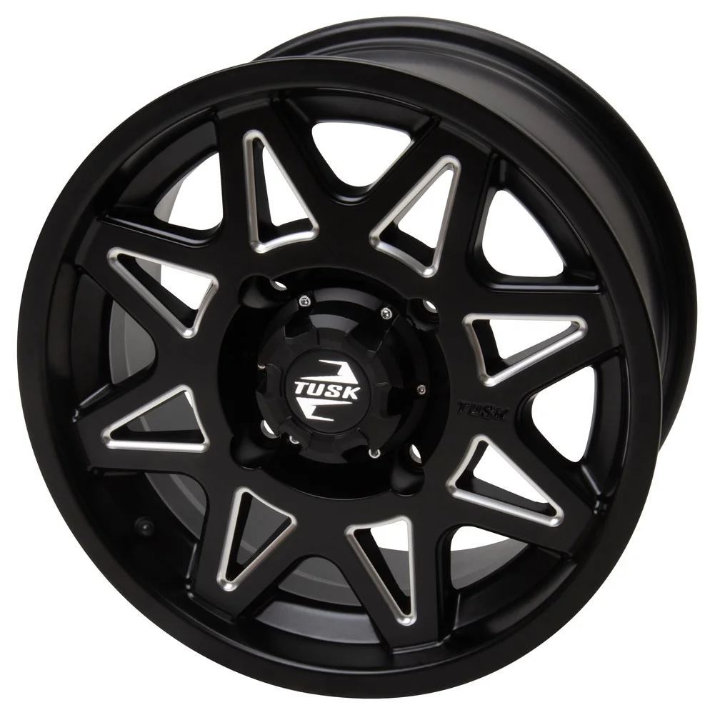 4/115 Tusk Tintic Wheel 14x7 5.0 + 2.0 Milled/Black For ARCTIC CAT 700 TRV GT 2011-2012
