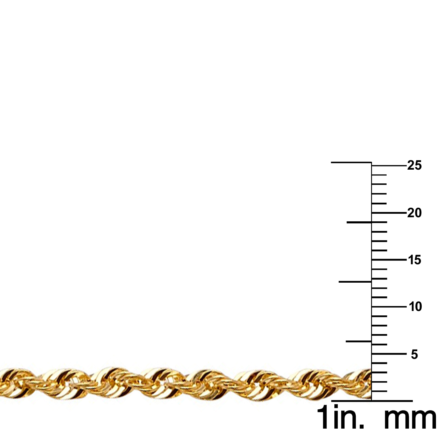 Precious Stars 14K Yellow Gold 3.3-mm Diamond-Cut Hollow French Rope Chain