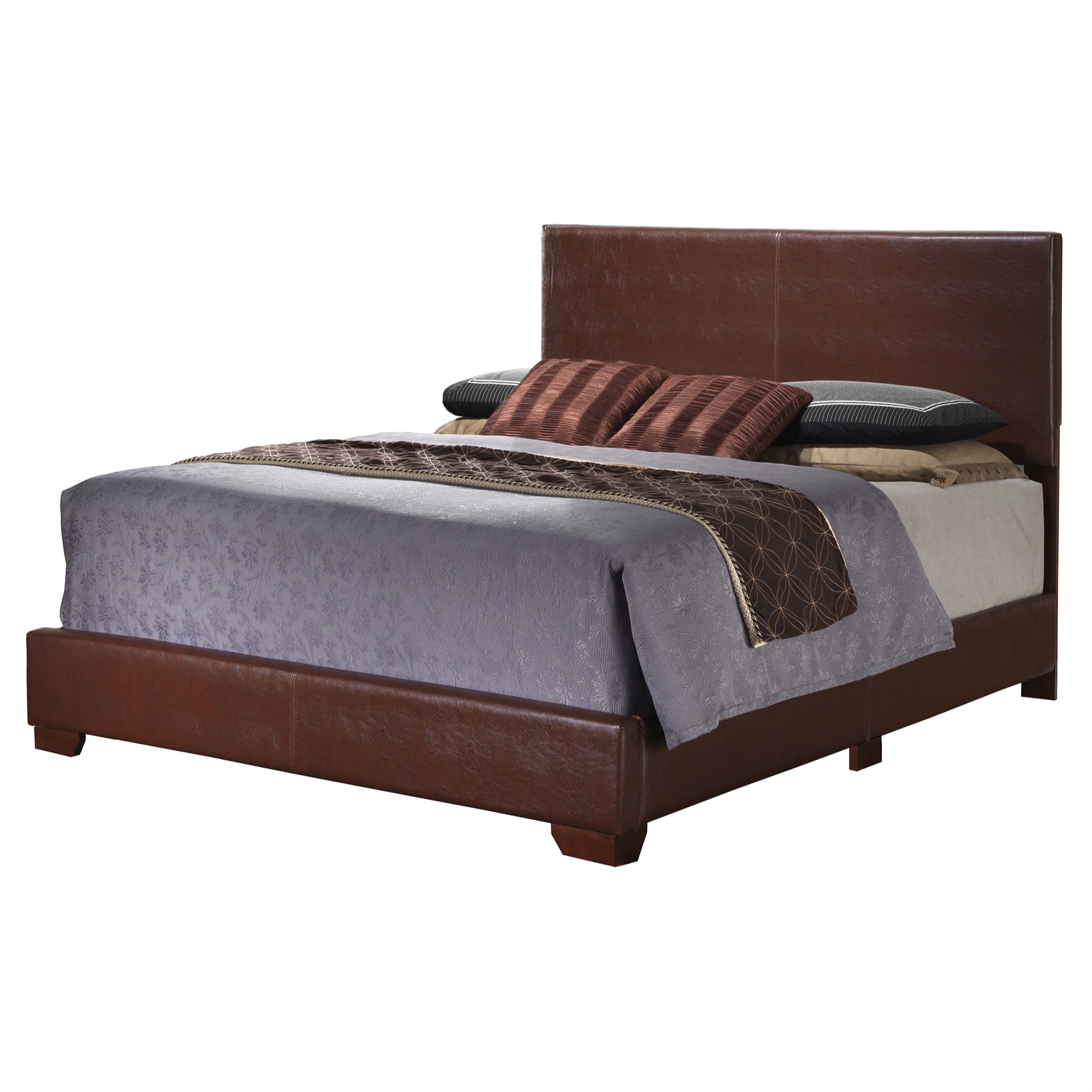 Passion Furniture Aaron Light Brown Upholstered King Panel Bed PF-G1855-KB-UP