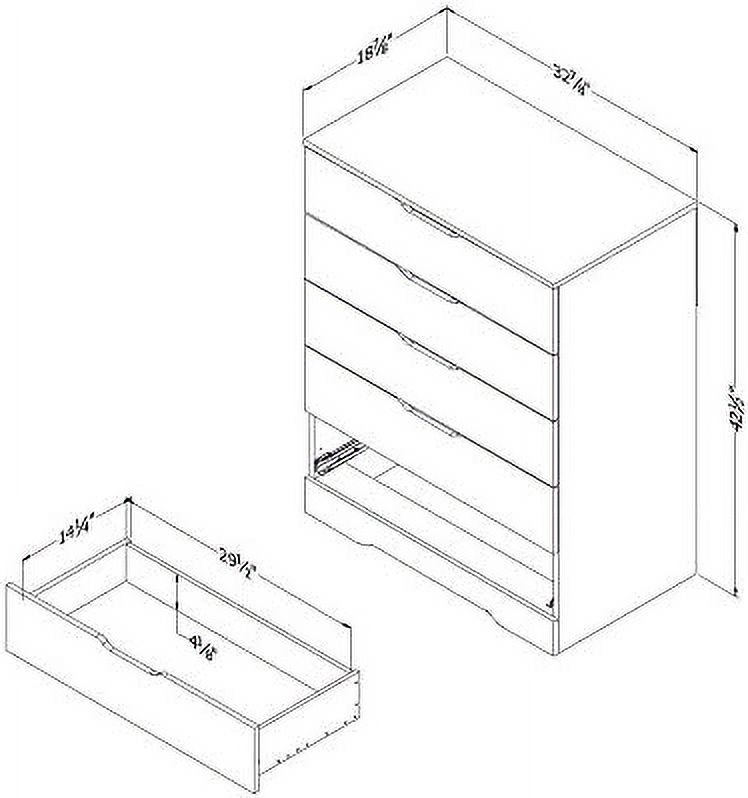 Collection 5-Drawer Dresser, Gray Oak With Cutout Handles