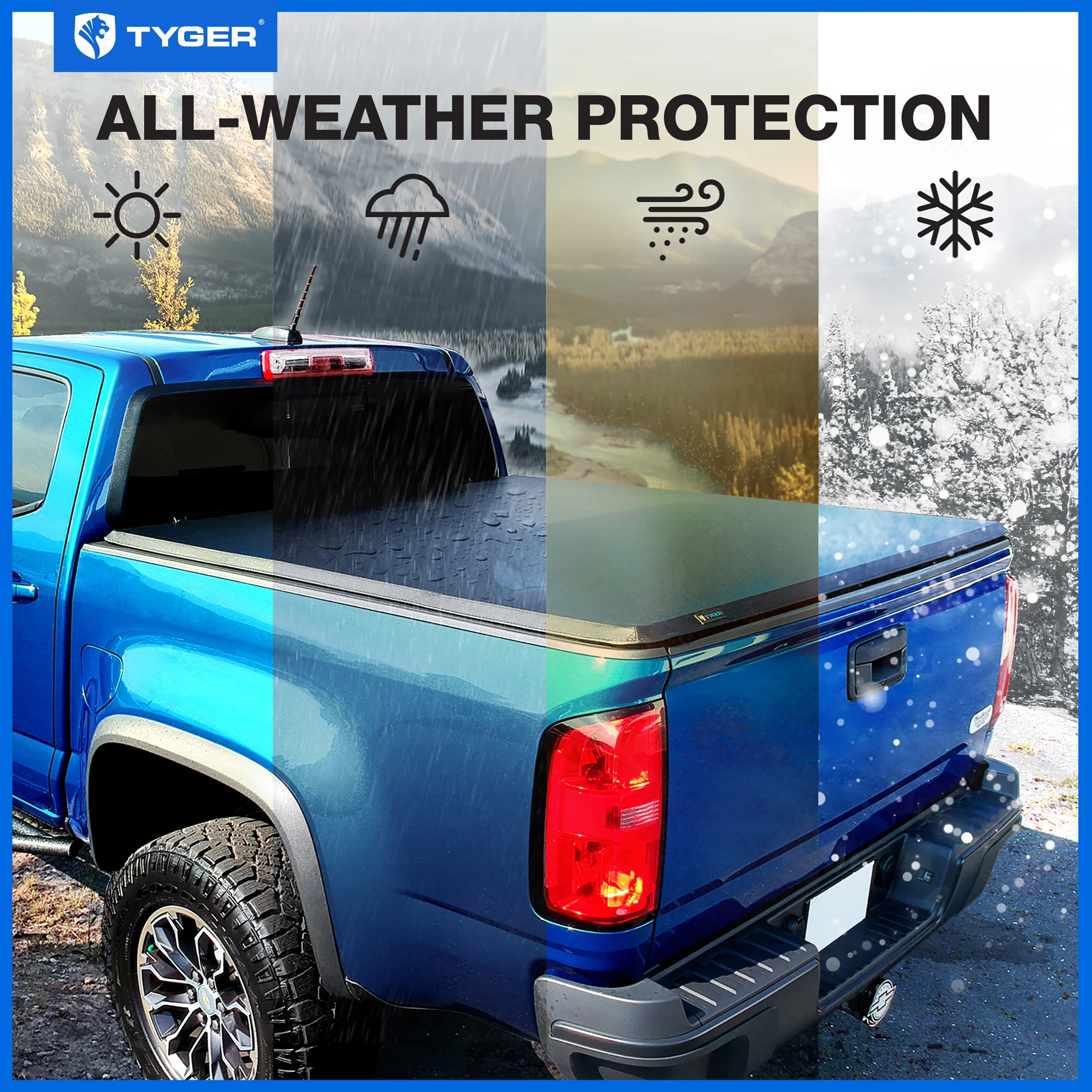 Tyger Auto T3 Soft Tri-fold Truck Bed Tonneau Cover Compatible with 2020-2024 Chevy Silverado GMC Sierra 2500 3500HD | 6'10