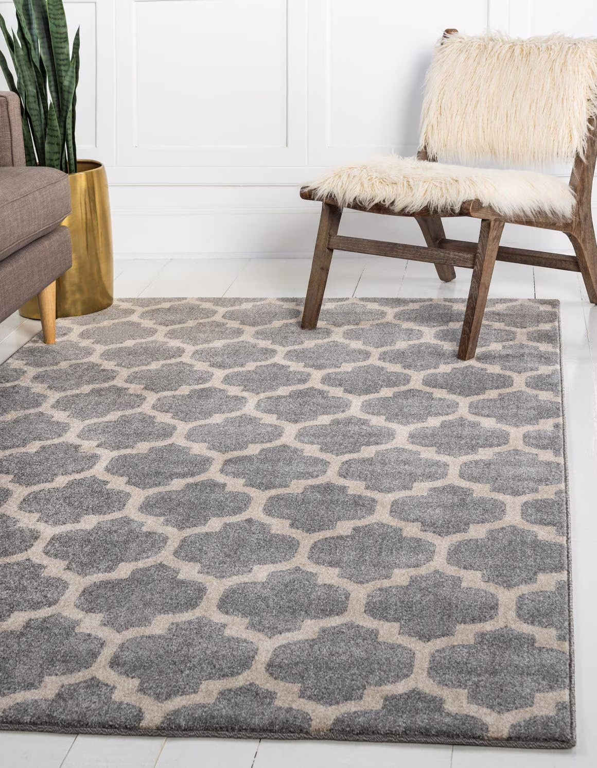 Unique Loom Philadelphia Trellis Rug Light Gray/Beige 7' 1