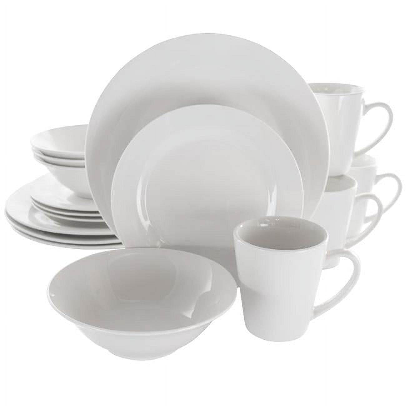 16 Piece Marshall Porcelain Dinnerware Set, White