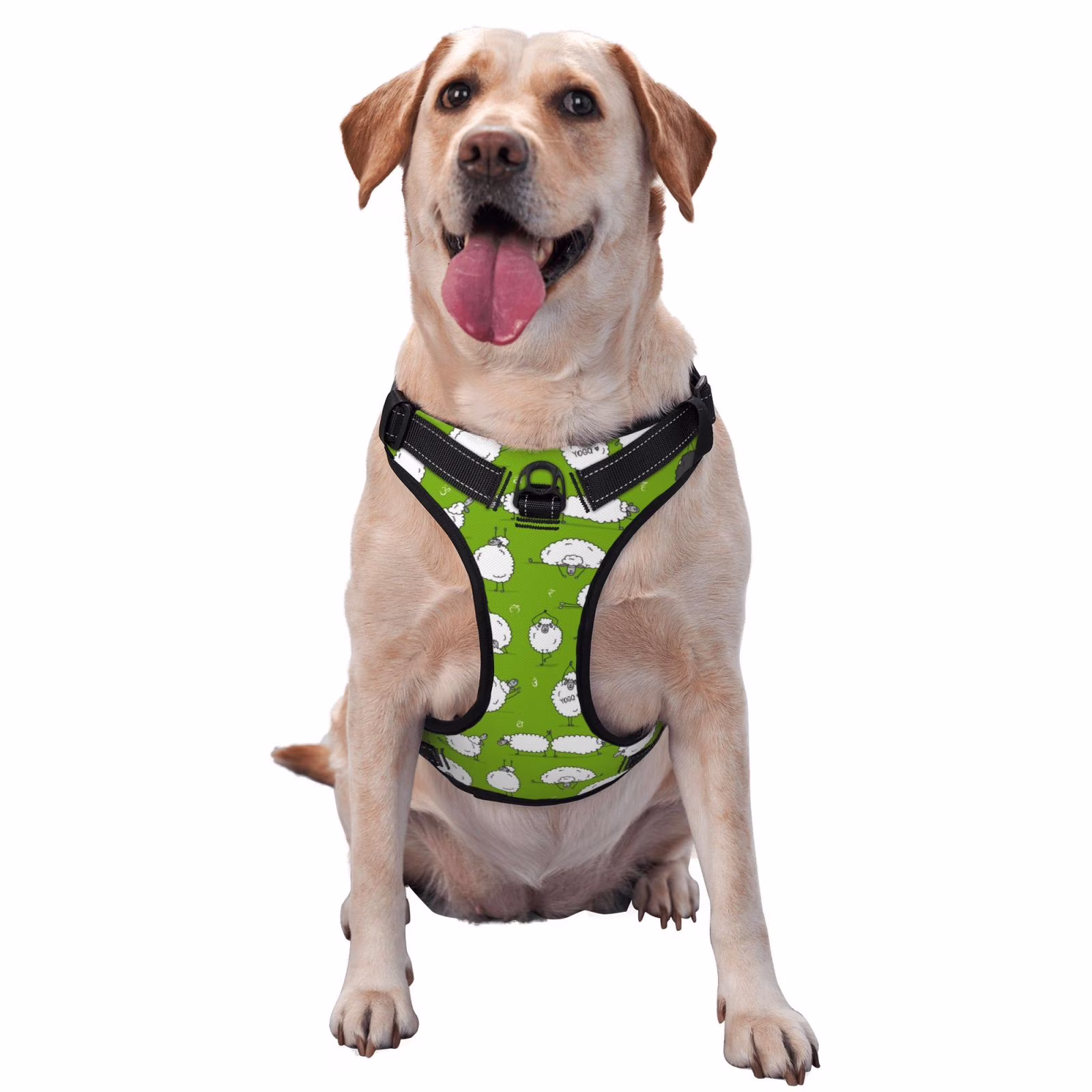 Coaee Funny Sheep Doing Yoga Dog Harnesses Vest No-Pull with Traction Rope for Small, Medium and Large Dogs - Small