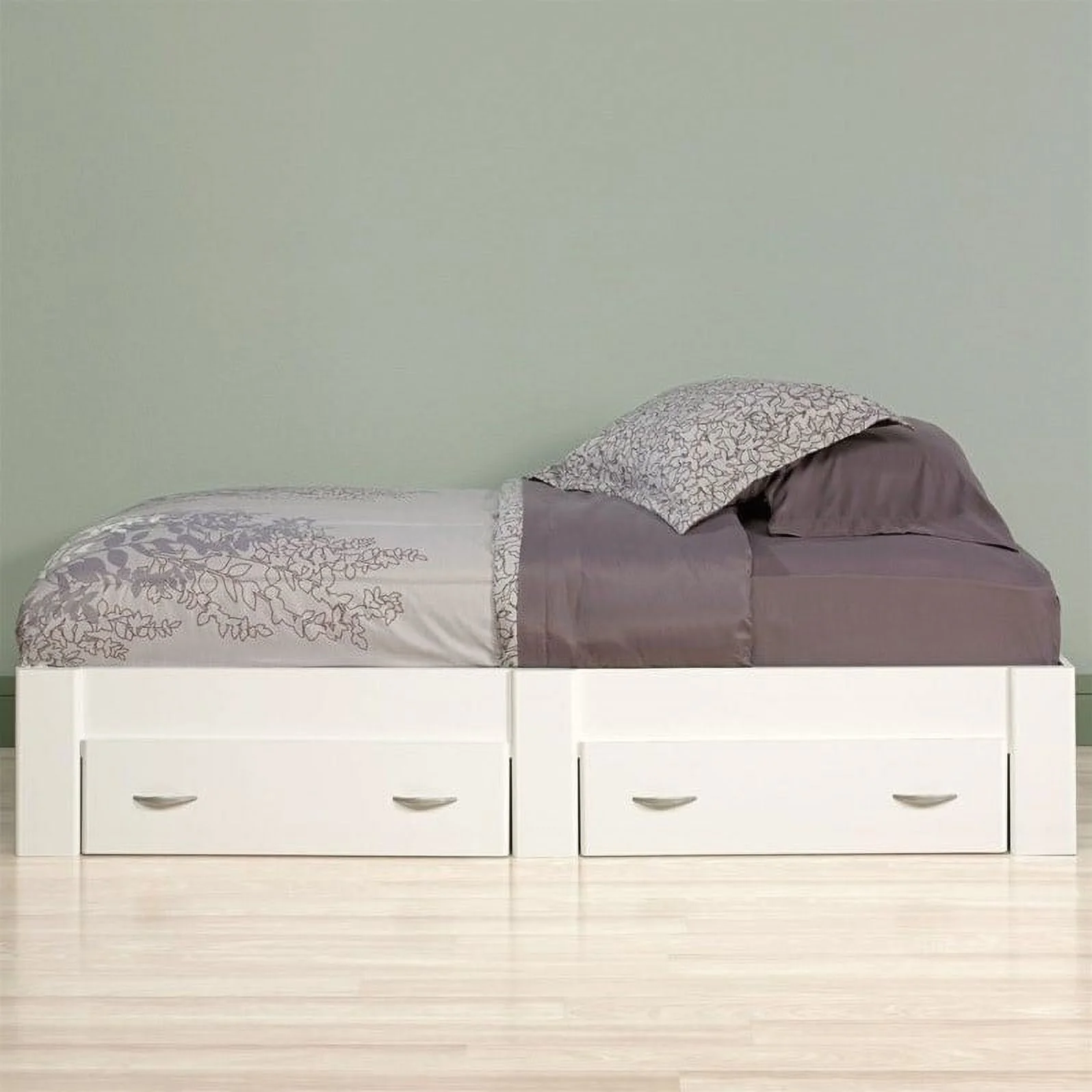 Home Square 3 Piece Set with Twin Bed Bedroom Dresser and Computer Desk