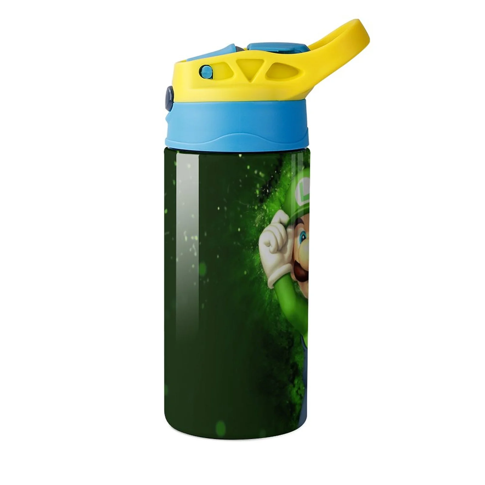 Cartoon Role Luigi's Mansion Kid's Insulated Water Bottle With Straw Vacuum Stainless Steel Cup Leak-Proof Children Toddler Thermoses