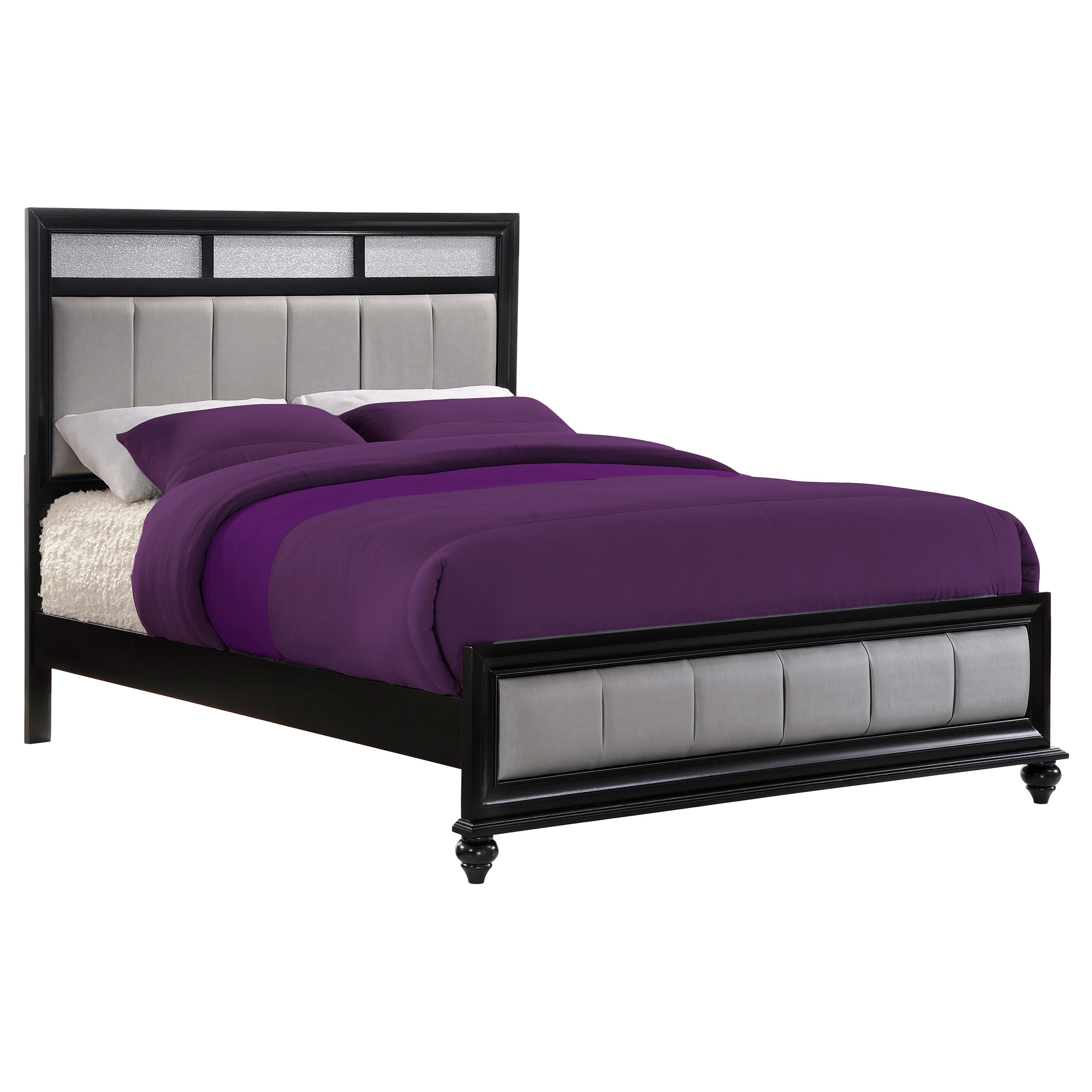 Barzini Eastern King Upholstered Bed - Black And Grey