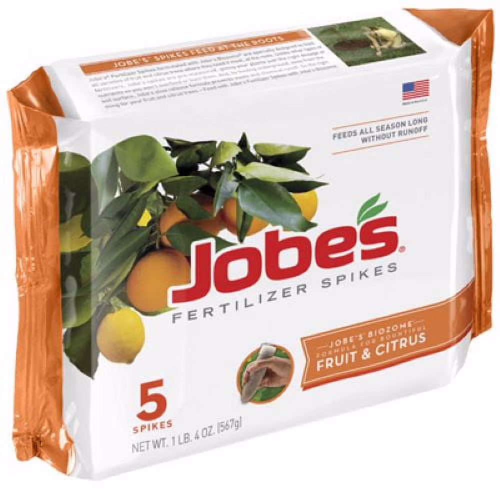 Jobe's 01002 5-Pack of 9-12-12 Fruit Tree Fertilizer Spikes - Quantity of 8