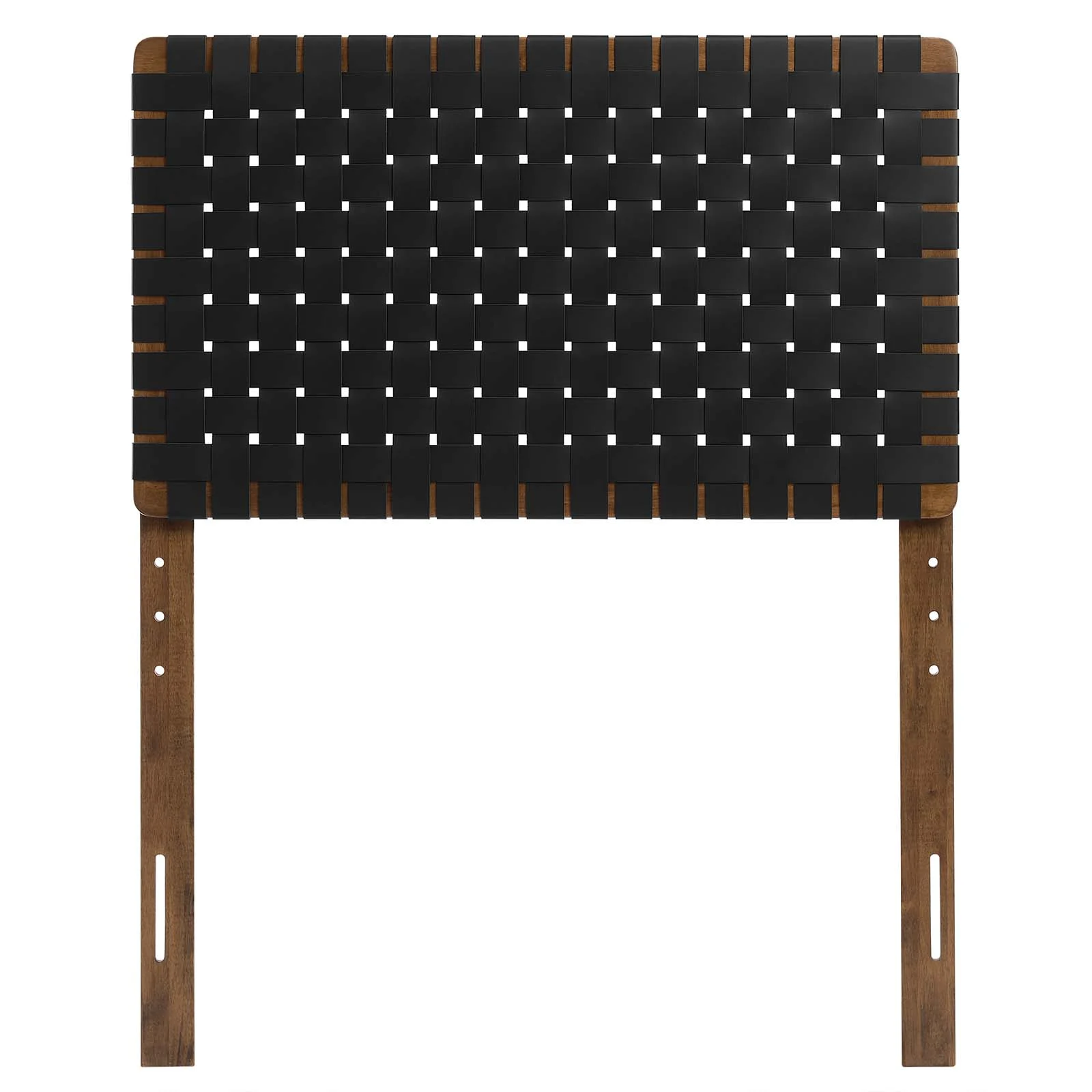 Modway Sparta Weave Twin Vegan Leather Headboard in Walnut Black