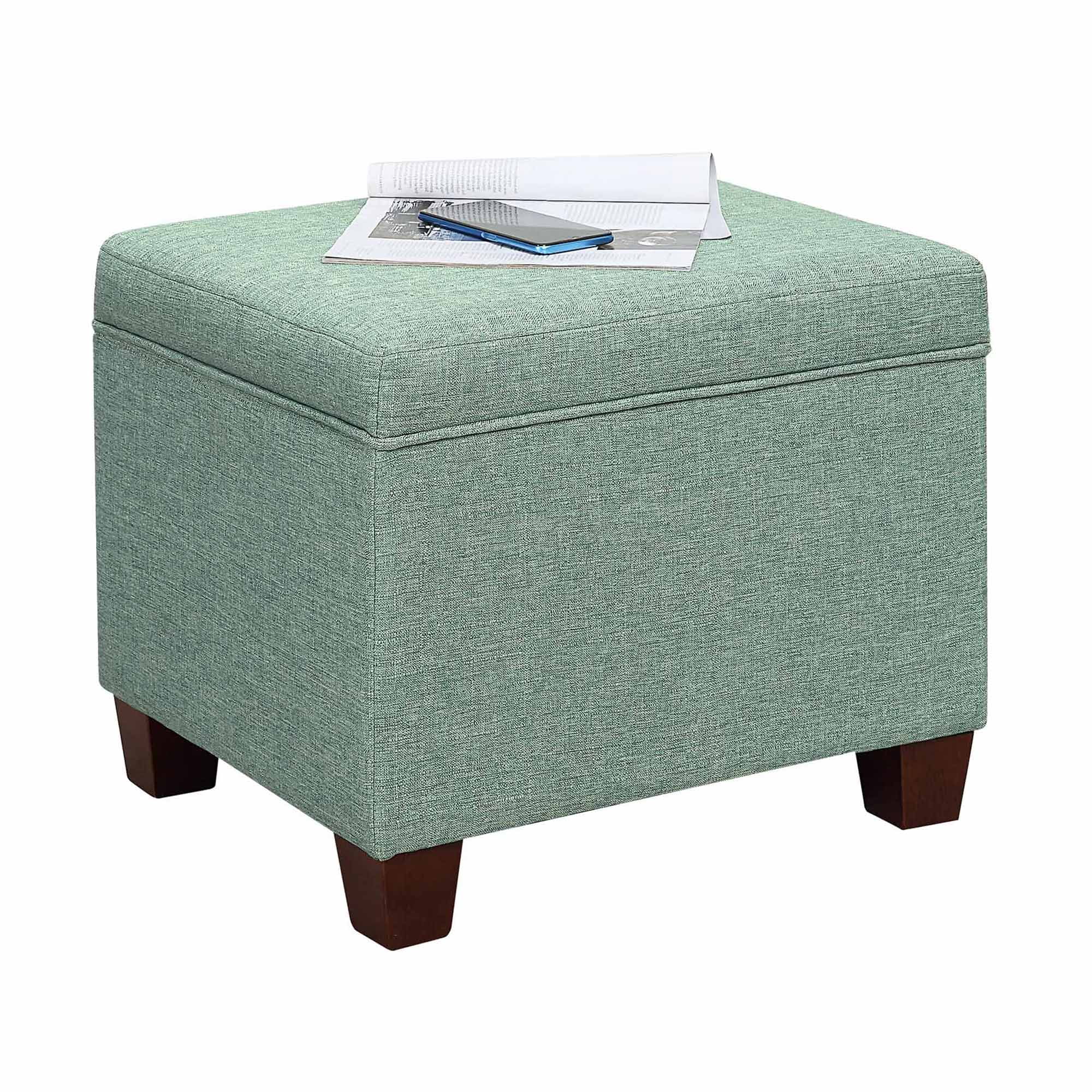 Convenience Concepts Designs4Comfort Madison Storage Ottoman, Green Fabric
