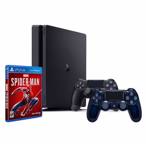 PlayStation 4 Slim 1TB Console + Extra DualShock 4 Wireless Controller - 500 Million Limited Edition + Spider Man
