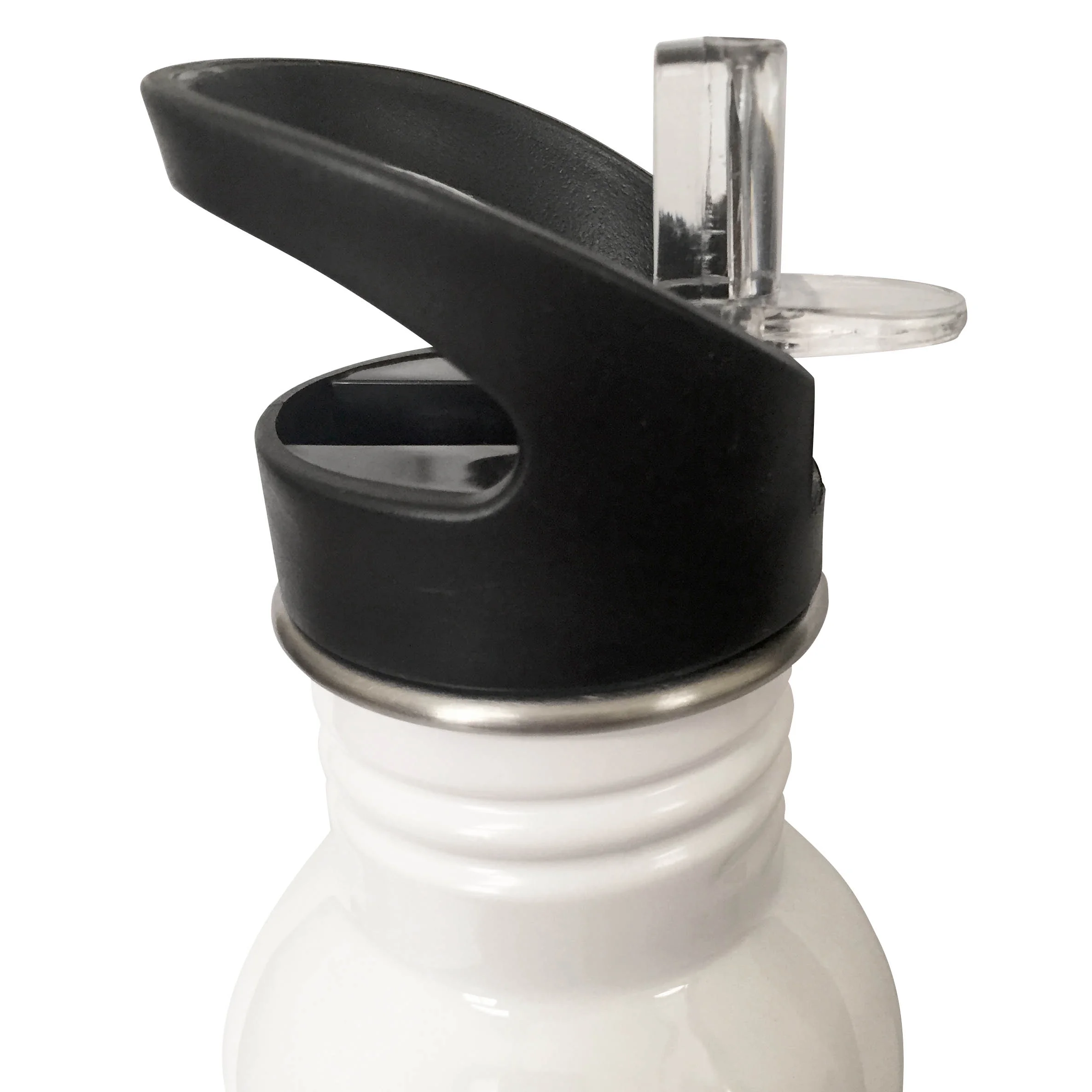 3dRose White Shark Fin and Waves- Ocean and Animals Illustration - Straw Water Bottle, 21-ounce