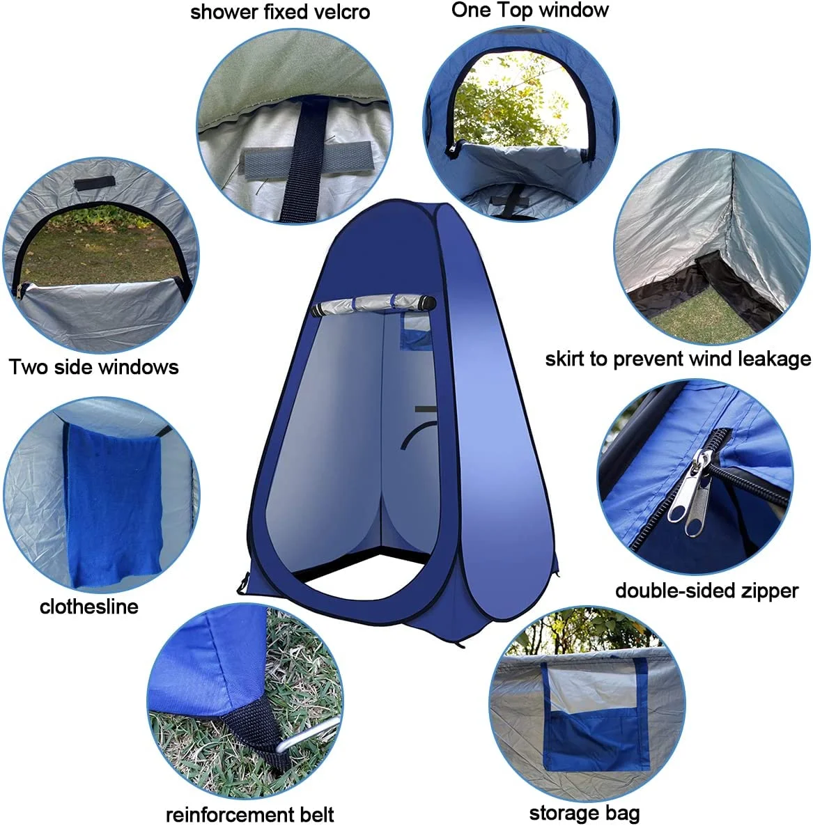 Membrane Solutions Portable Camping Shower Tent  Pop-up Privacy Tent with 6L Gravity Water Filter Bag for Camping Outdoor