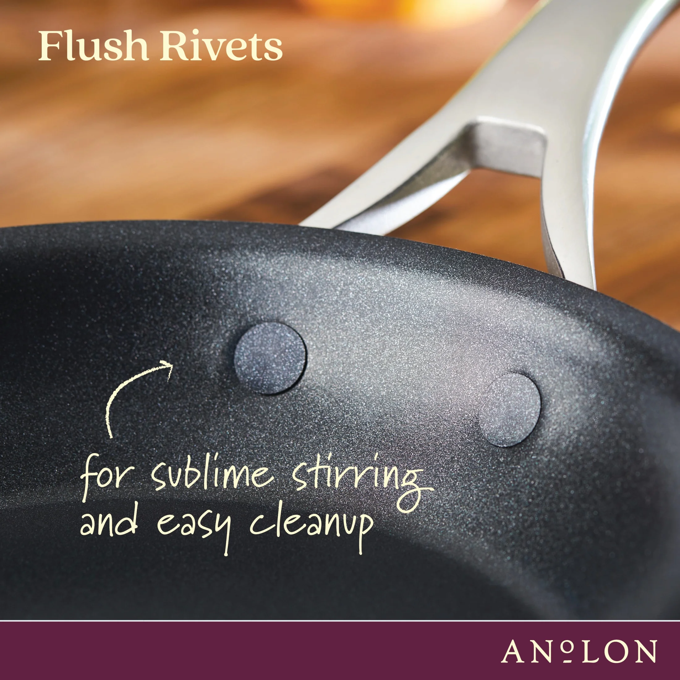 Anolon Nouvelle Copper Luxe Hard-Anodized Nonstick Frying Pan Set, 2-Piece, Sable