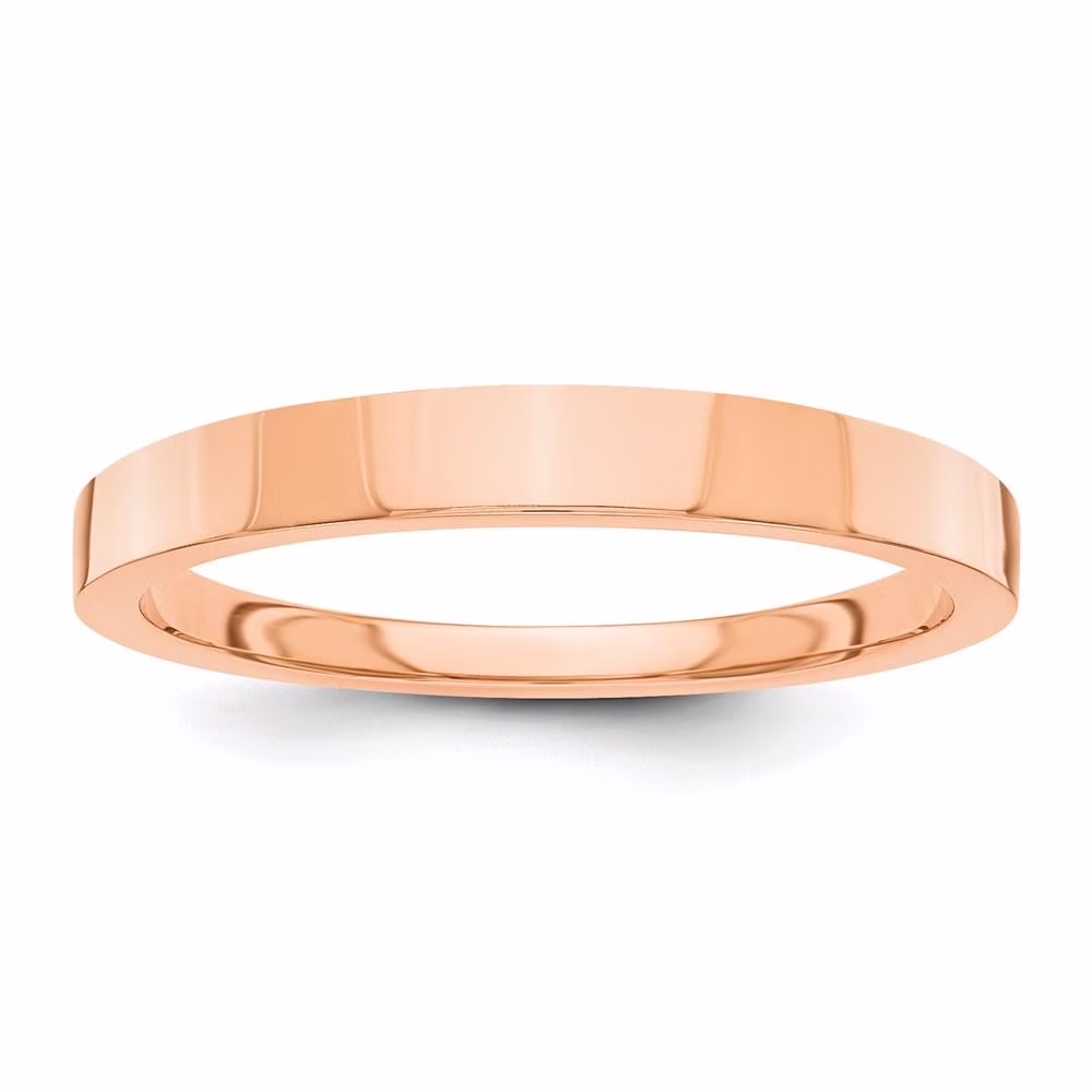 14k Rose-Gold 3mm Tapered Polished Men's / Ladies Wedding Band Ring