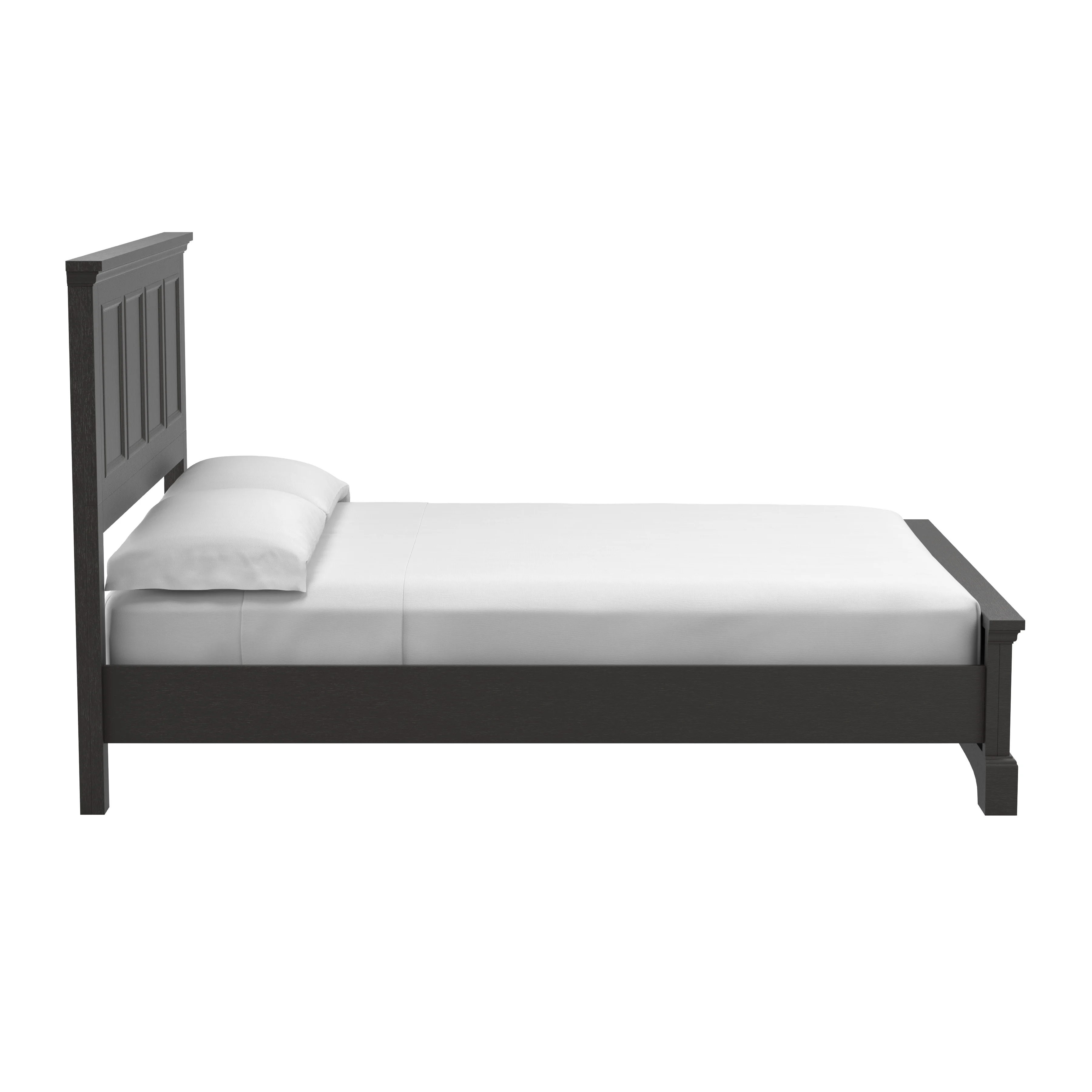 OSP Home Furnishings Farmhouse Basics Queen Bed Set 3/CTN in Rustic Black Finish