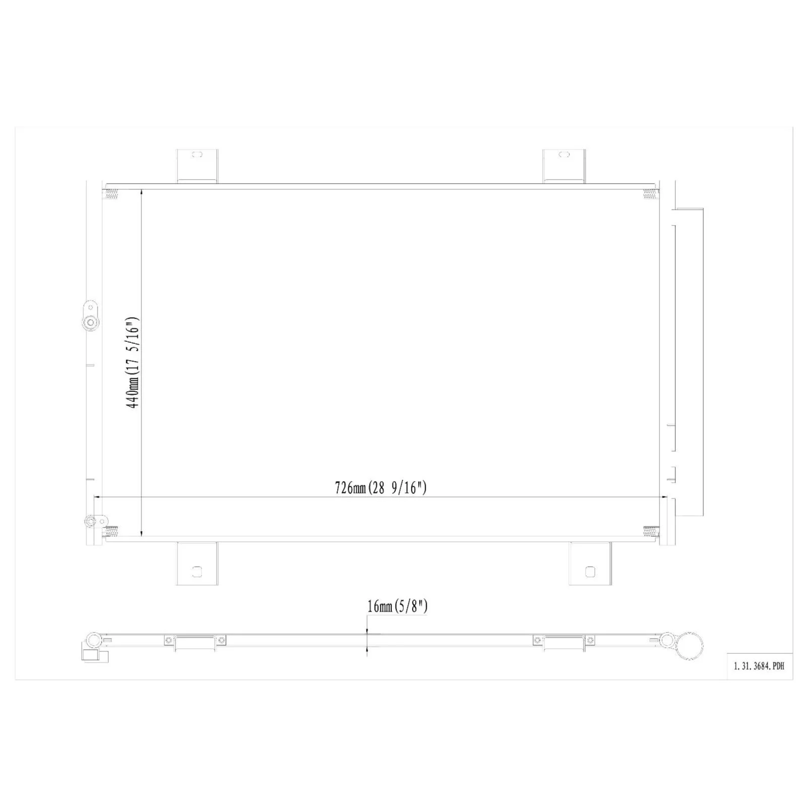 Geelife All Aluminum Condenser 1 Row For 2008-2010 Toyota Highlander