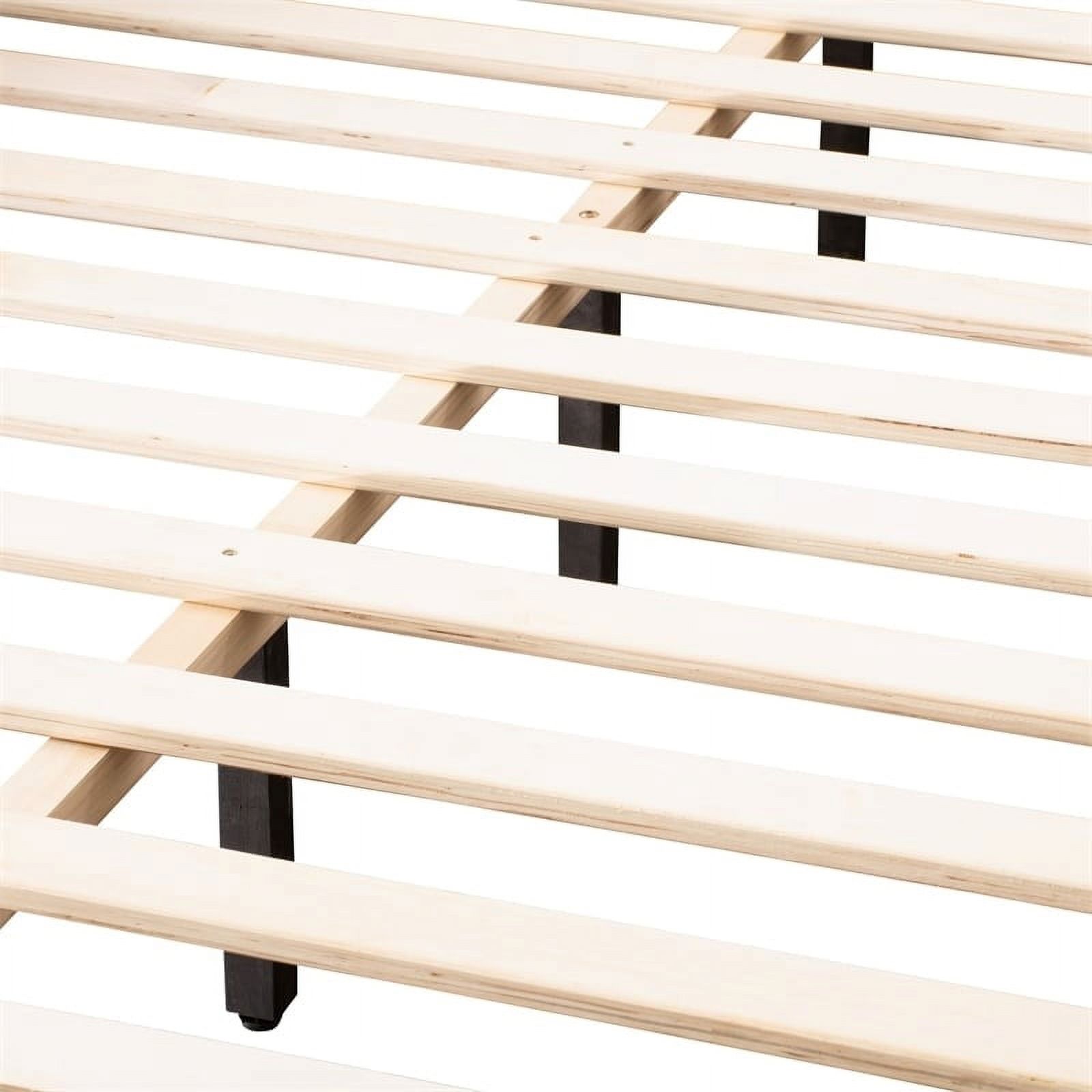 Atlin Designs Upholstered Modern Fabric Double/Ful Panel Bed in Ocean Blue