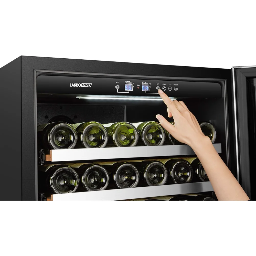 LanboPro Stainless Steel Dual Zone Wine Cooler 153 Bottles Capacity