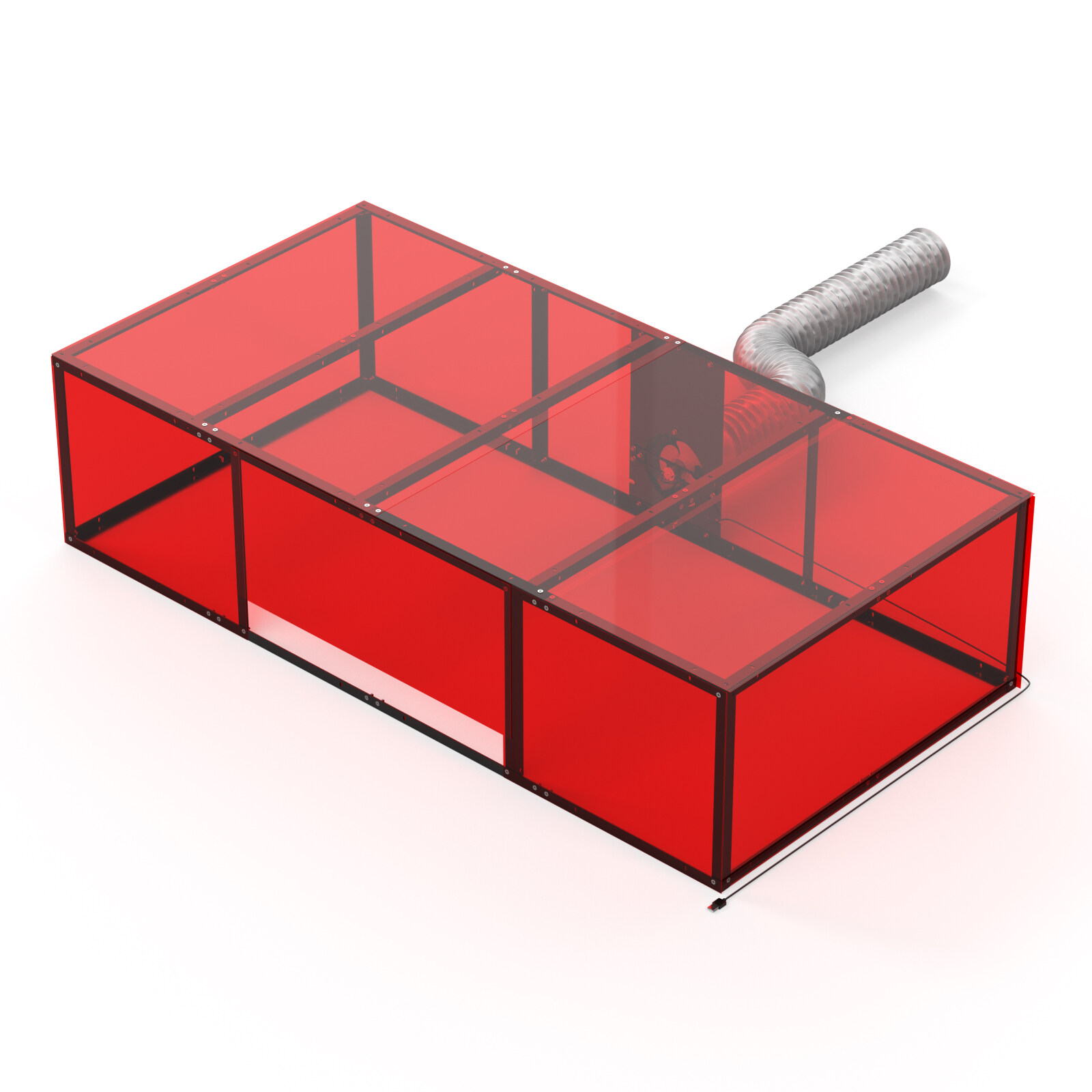 Original Laser Engraving Machine Dust-proof Protective Box 1440x720x360mm Smoke Exhaust with Powerful Suction Fan All-metal Structure PVC Enclosure Easy to Install