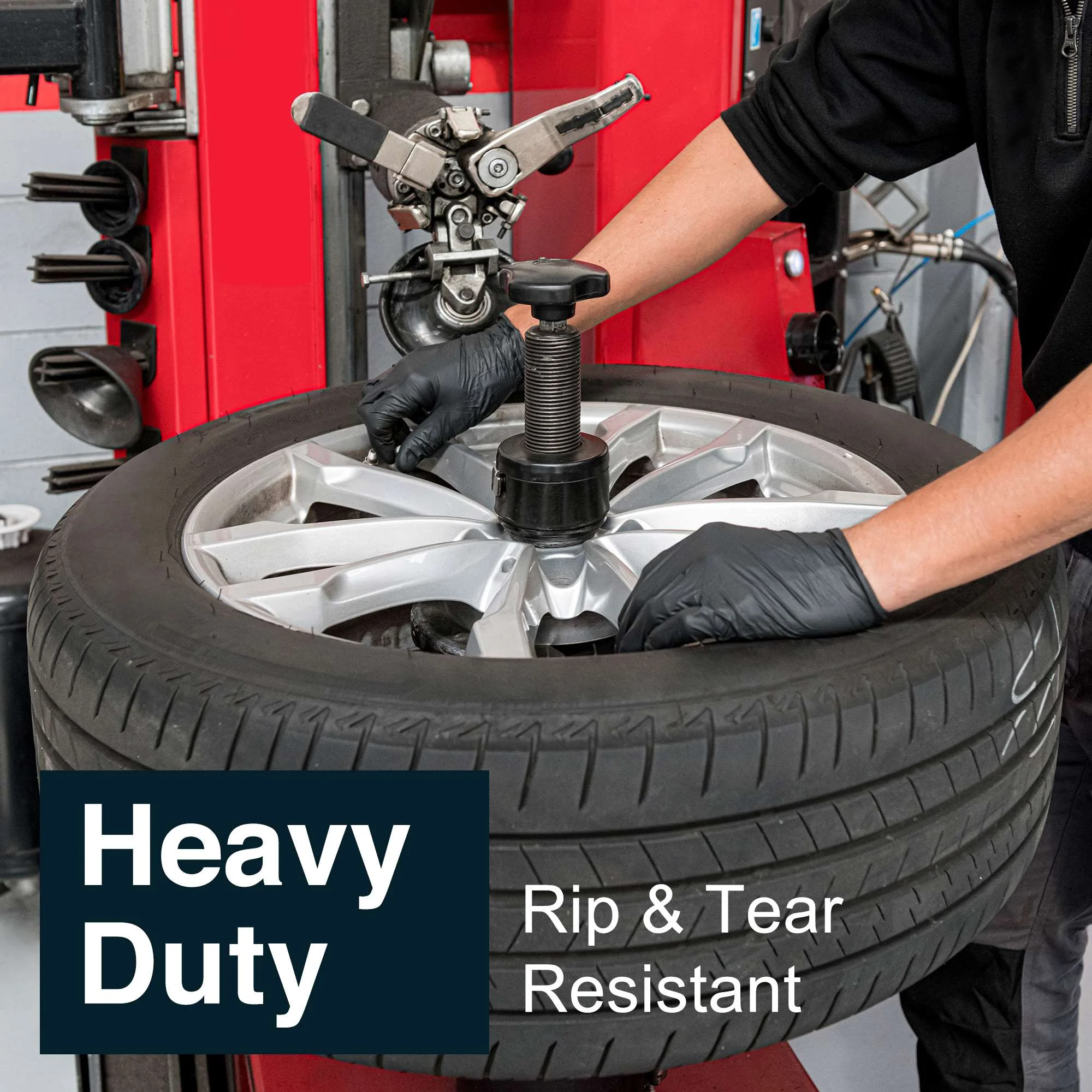 FifthPulse Extra Thick Black Heavy Duty Nitrile Disposable Gloves - 200 -XL-Powder and Latex Free - Mechanic Gloves