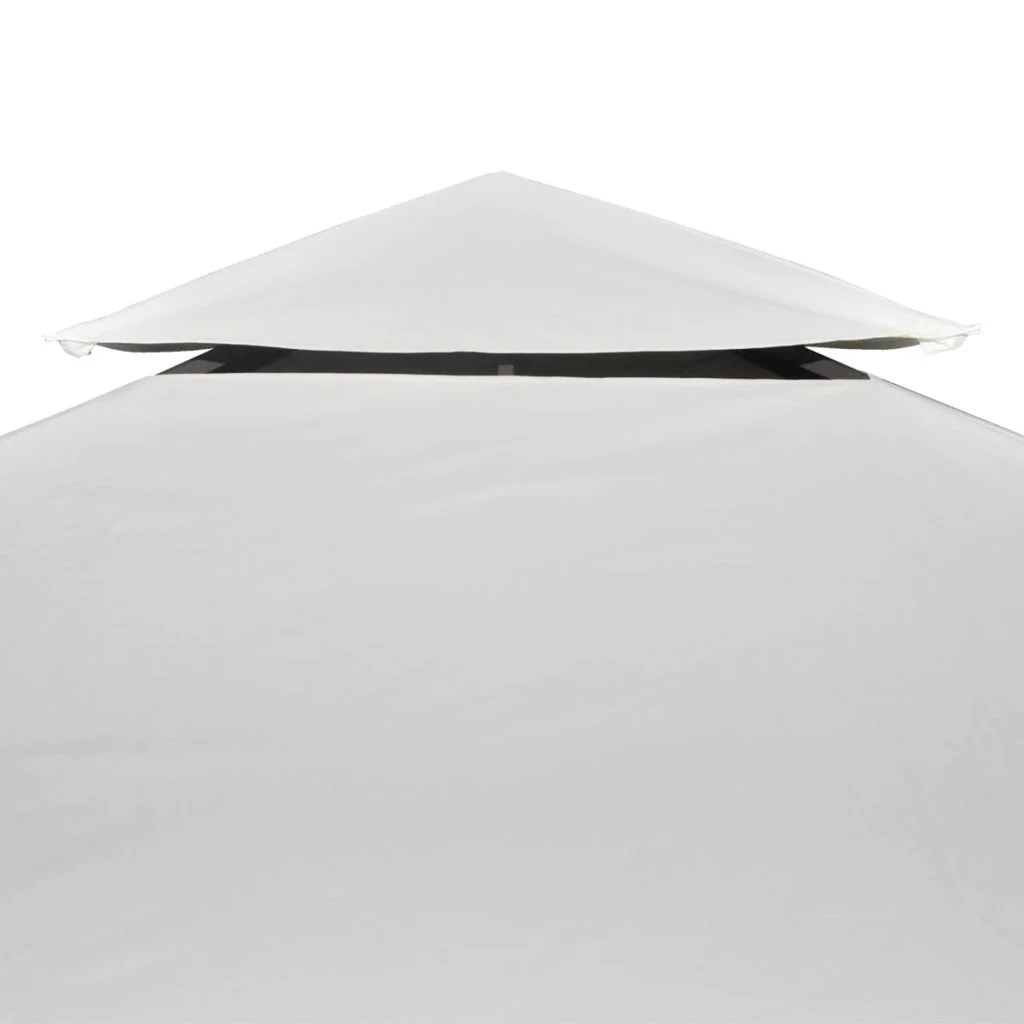 Anself 10'x10' Gazebo Replacement Canopy Top Cover with 2-Tier & 8 gGrommet 9.14 oz/yd² Cream White