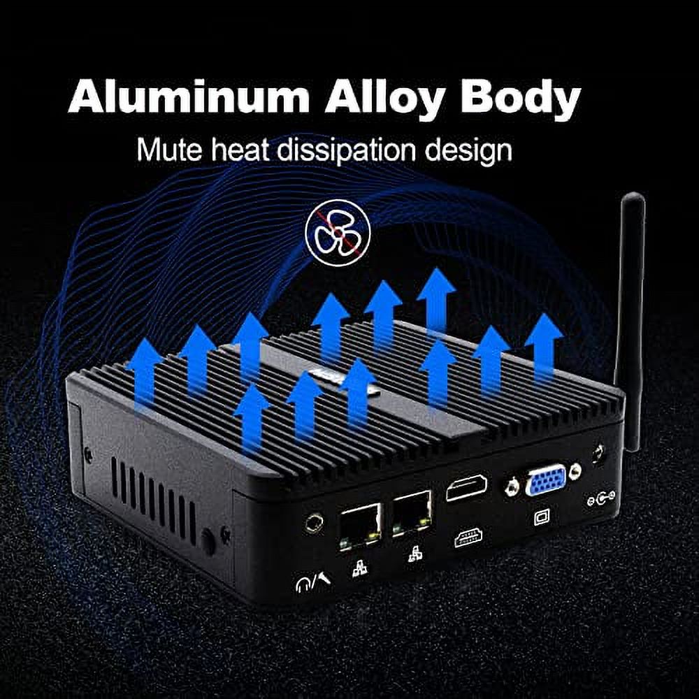 HISTTON Industrial Mini PC, Celeron J4125, Windows 10 Pro Industrial Mini Desktop Computer with DDR4 8GB RAM 512GB SSD 1TB HDD, 2 RS232 COM, HDMI VGA Dual Display, Gigabit Ethernet, BT 4.0, 4K, WiFi