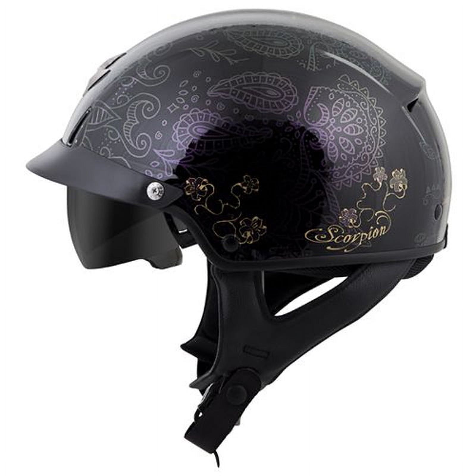 Scorpion EXO-C110 Azalea Motorcycle Helmet Black/Gold MD