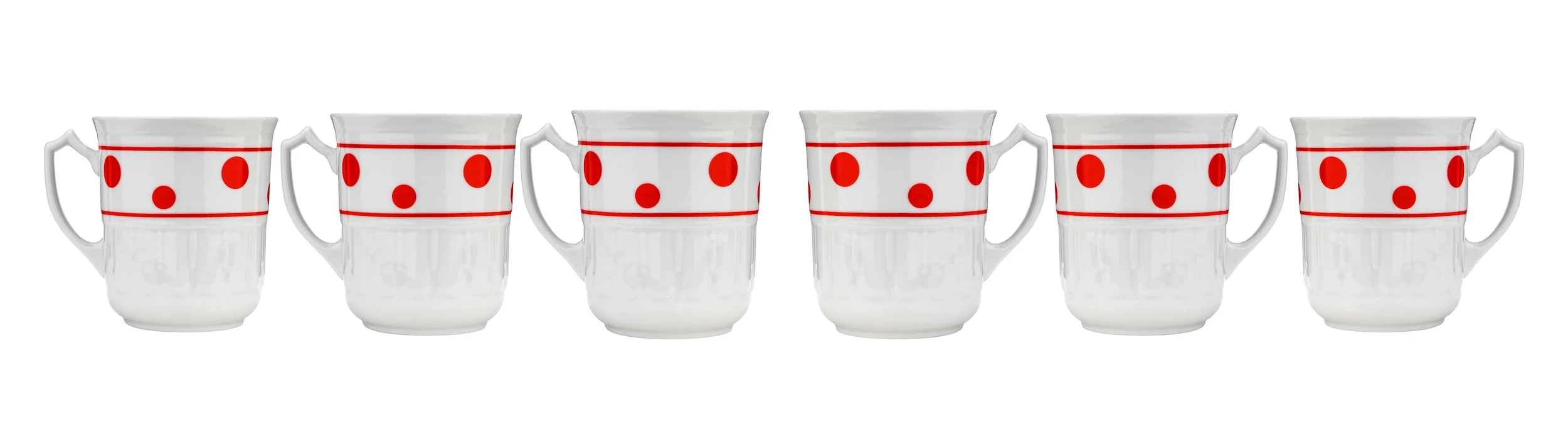 Quality Import Q0292-6 8 Oz Czech Porcelain Cups, Set of 6