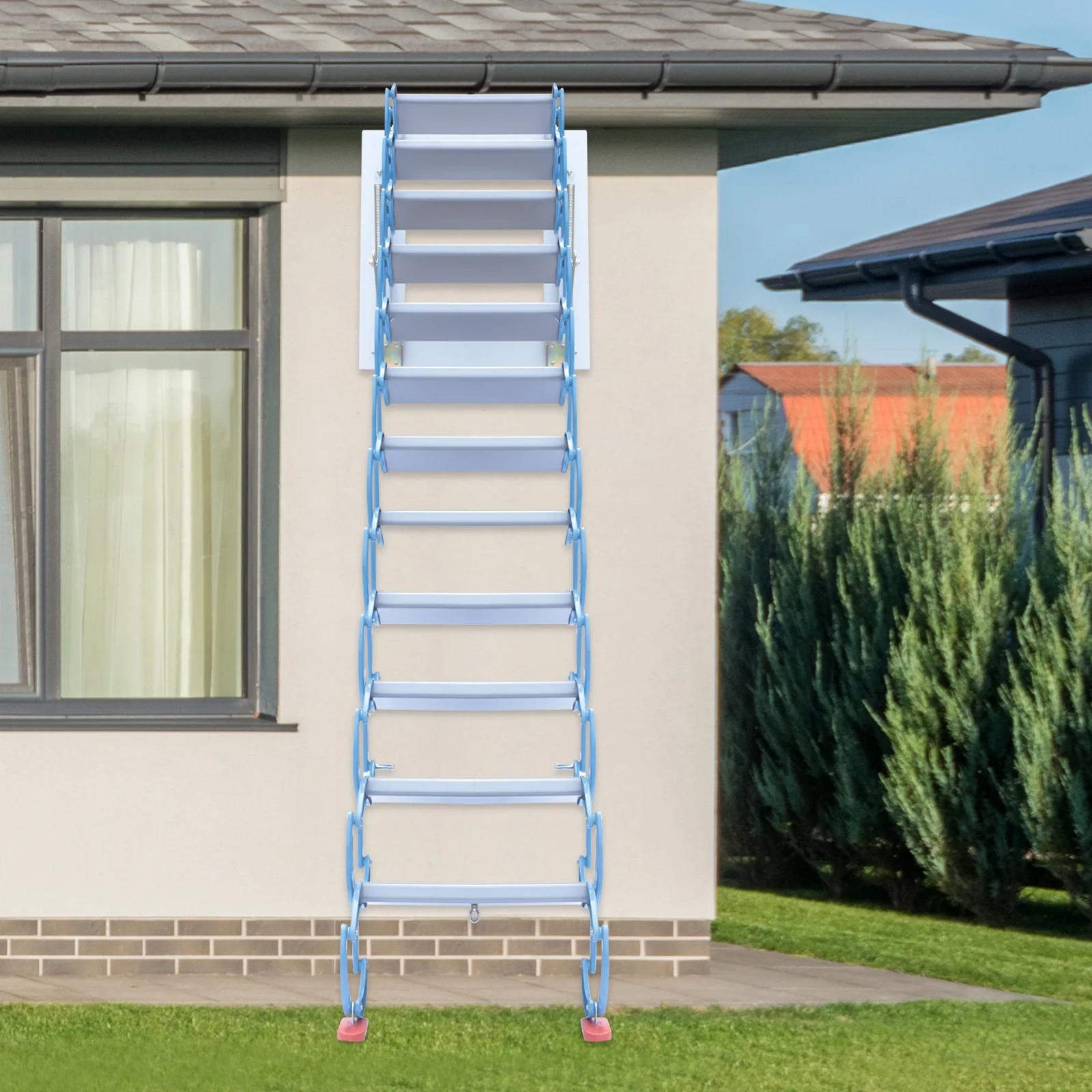 Attic Ladder Loft Stairs Steps Ladder Folding Pull Down Stairs 12.5ft Height