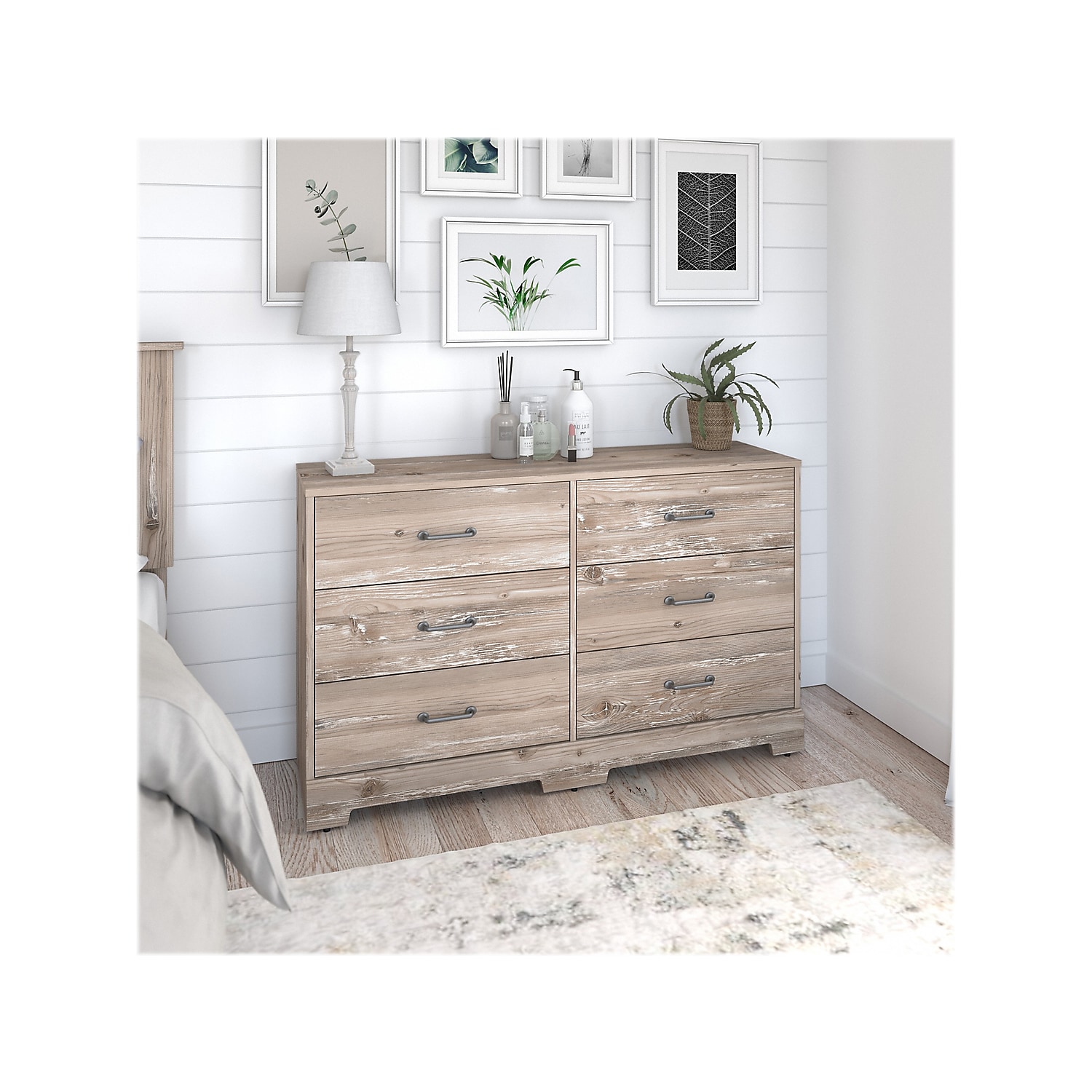 River Brook 6 Drawer Dresser in Barnwood - Engineered Wood