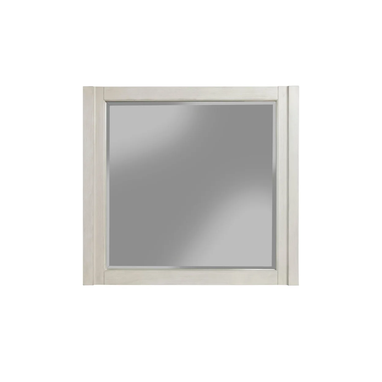 Rue 37 x 40  Rectangular Dresser Mirror, Mahogany Wood Frame, Light Gray- Saltoro Sherpi