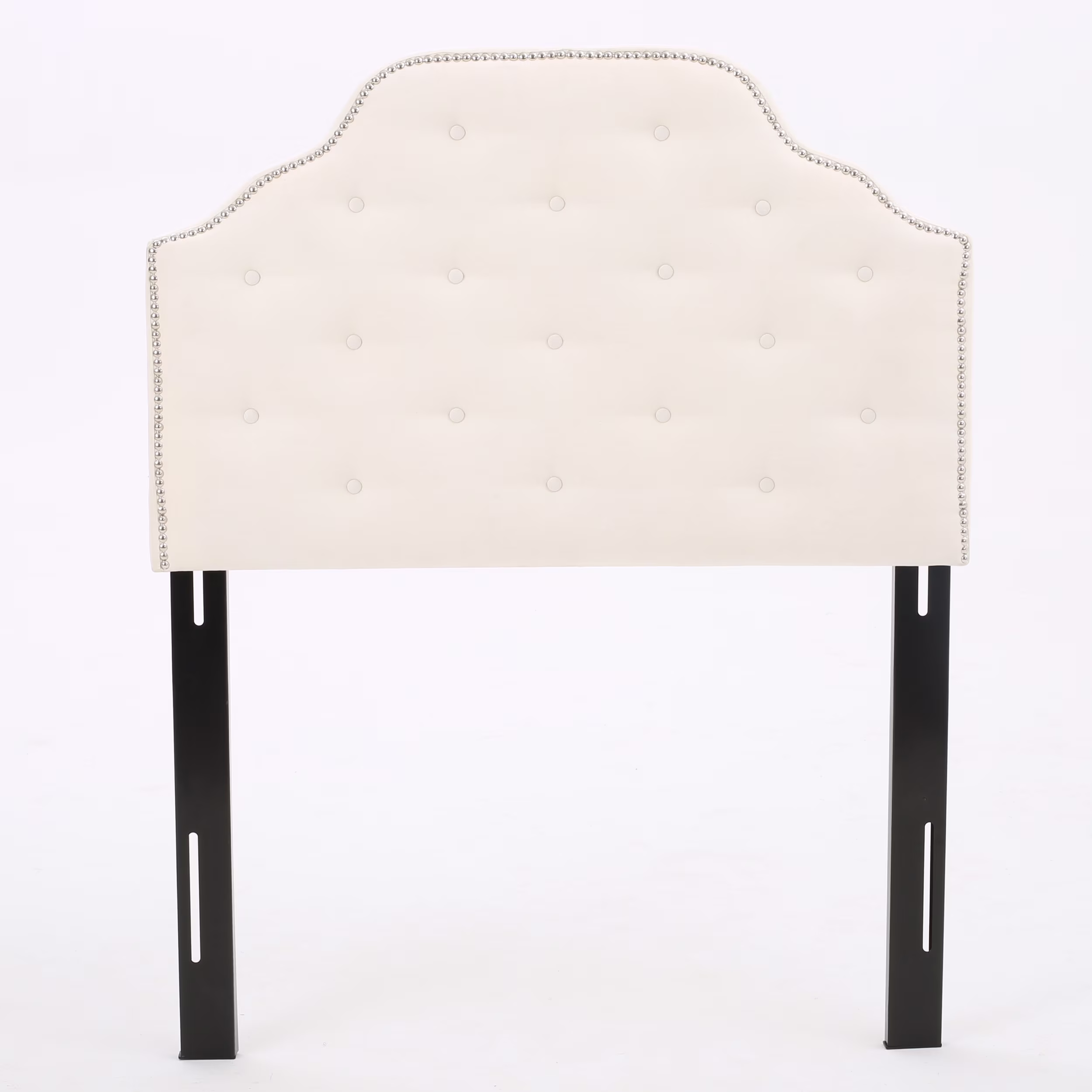Noble House Kathleen Twin Fabric Tufted Kid's Headbaord, Ivory