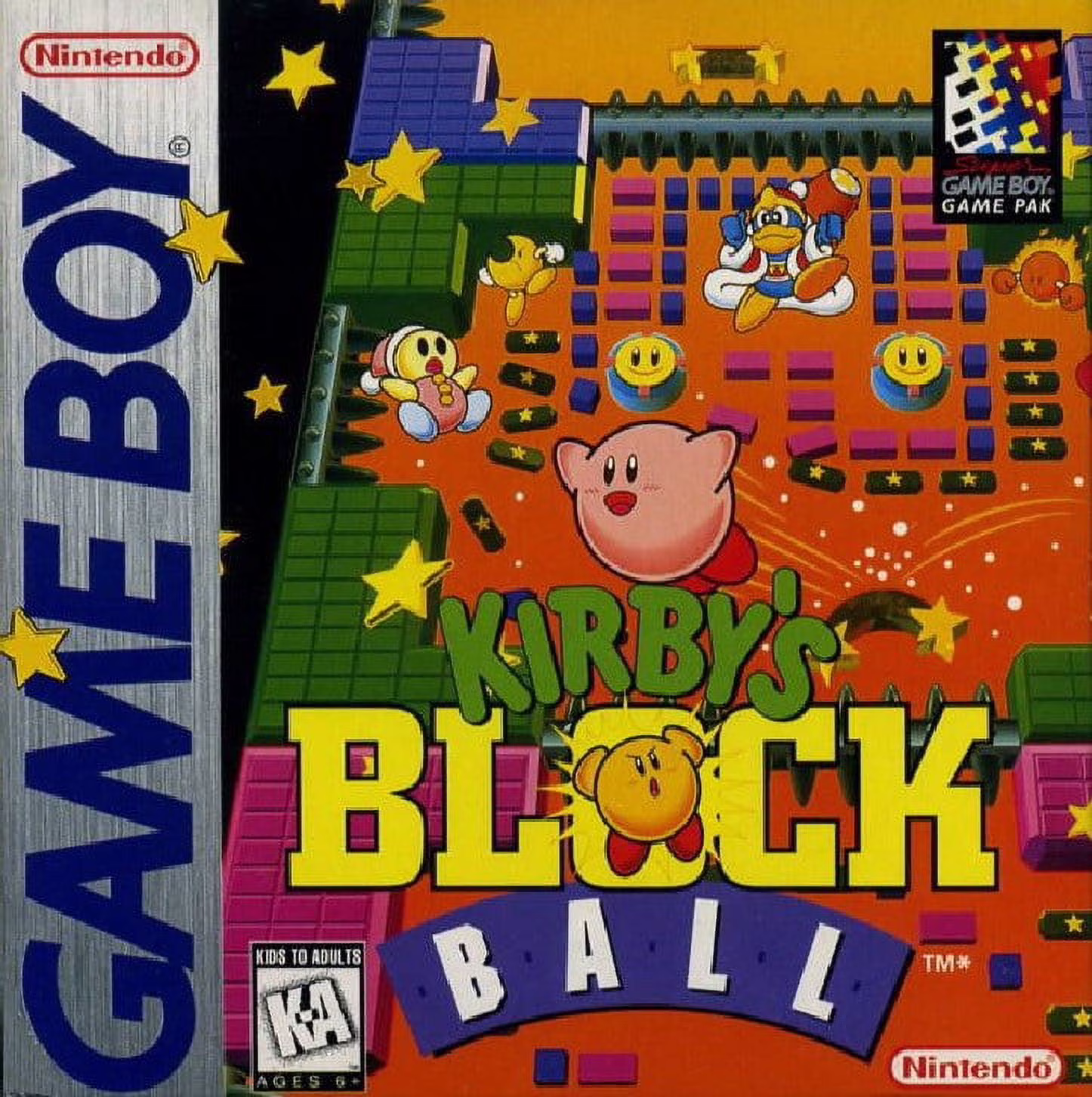 Restored Kirby's Block Ball (Nintendo GameBoy Original, 1995) Breakout Clone (Refurbished)