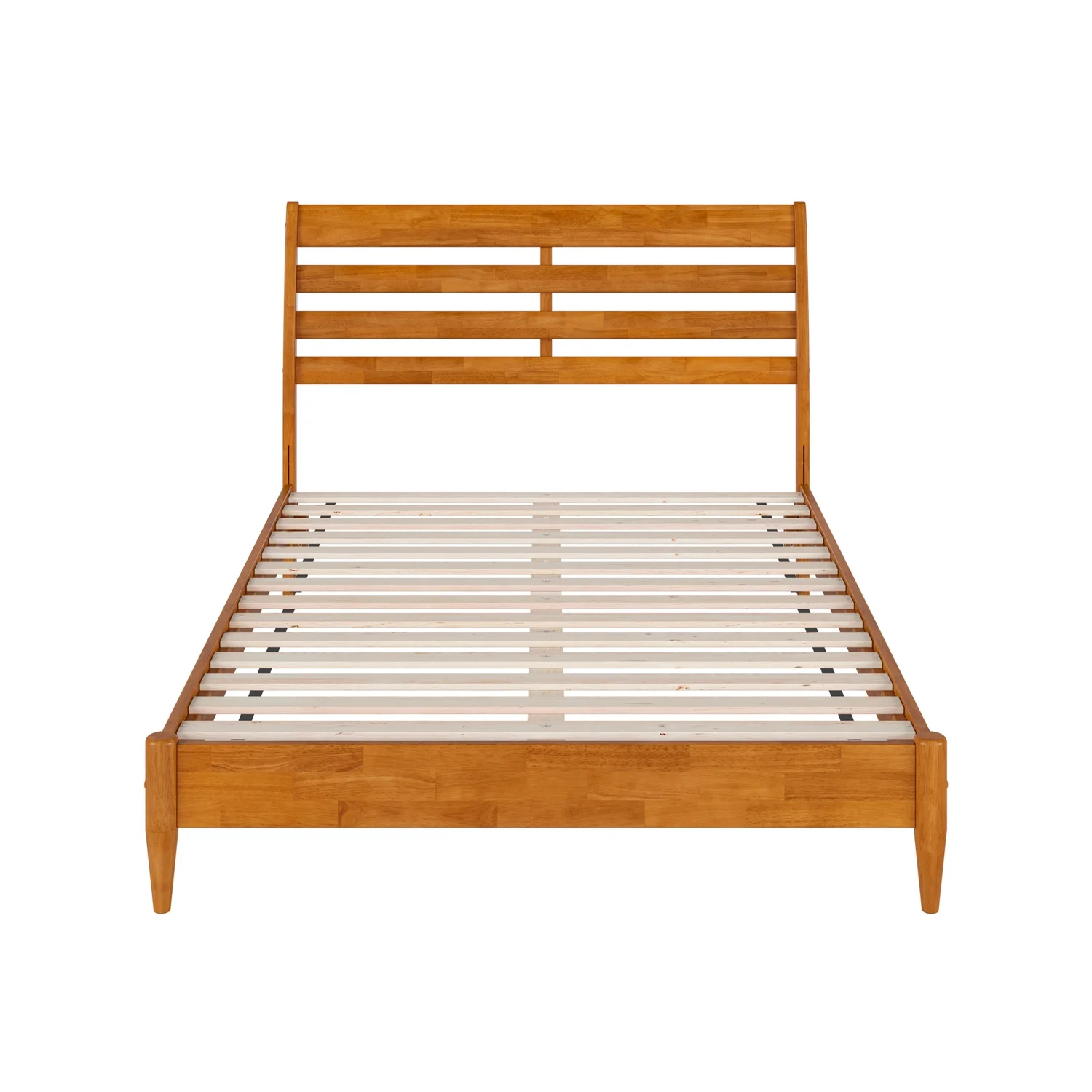 Savannah Full Wood Low Profile Platform Bed in Light Toffee