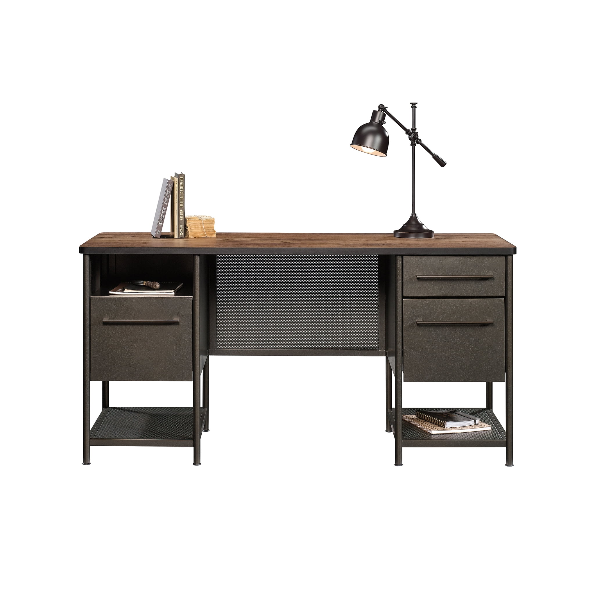 Sauder Boulevard Cafe Industrial Executive Desk, Black Finish