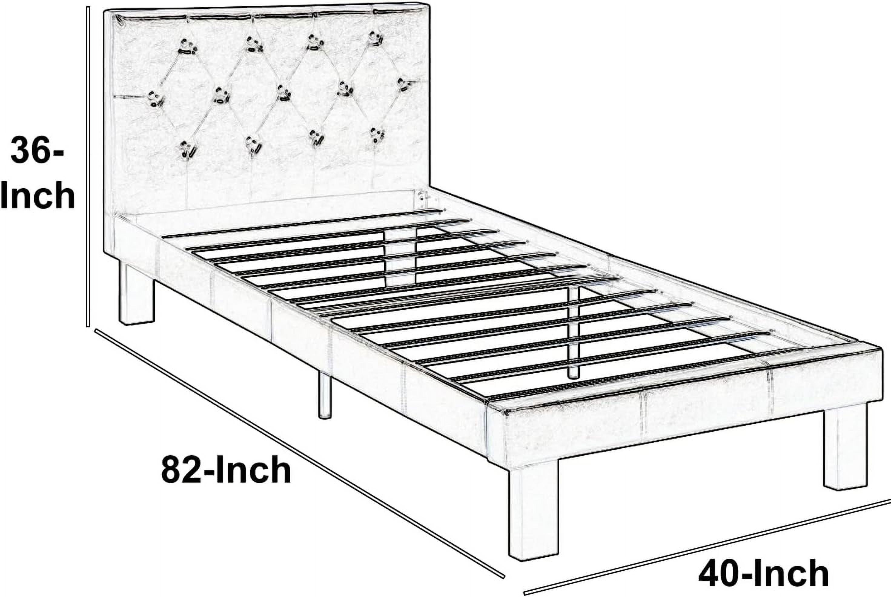 Benzara BM171747 36 X 82 X 40 In. Size Faux Leather Upholstered Bed With Tufted Headboard - Black