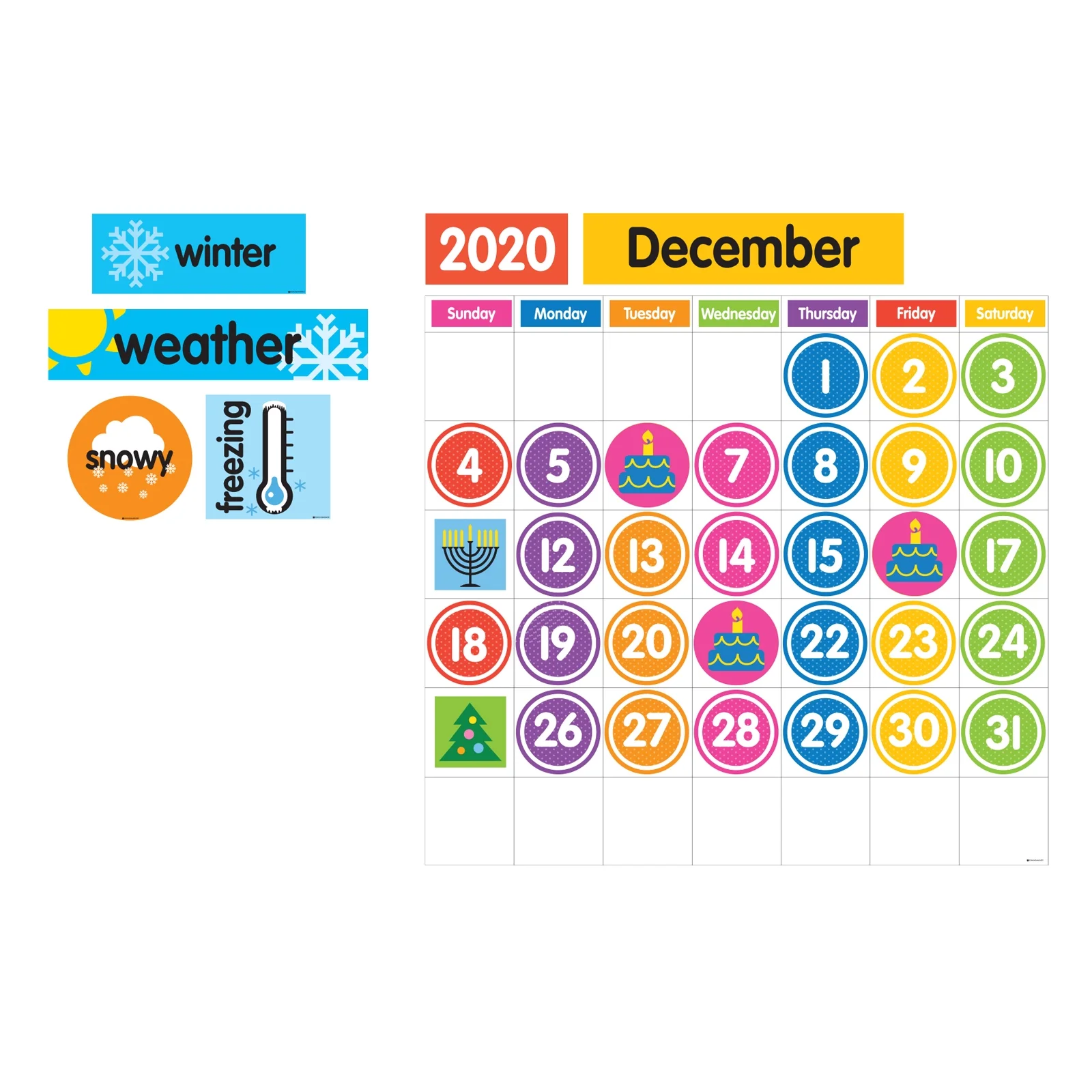 Dowling Magnets Giant Magnetic Calendar Set, 94 Pieces