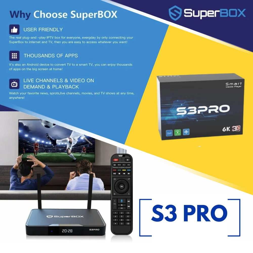 S3 PRO 2022, Android 9 Technology IPTV Voice Control Remote, 6K Android tv Free Shipping 2 days