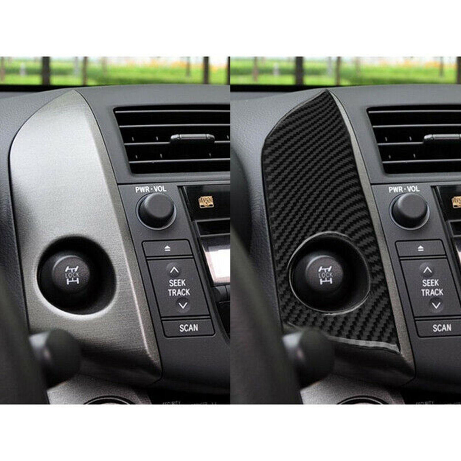 2Pcs Carbon Fiber Central Console Side Panel Cover Trim Fits Toyota RAV4 2006-12