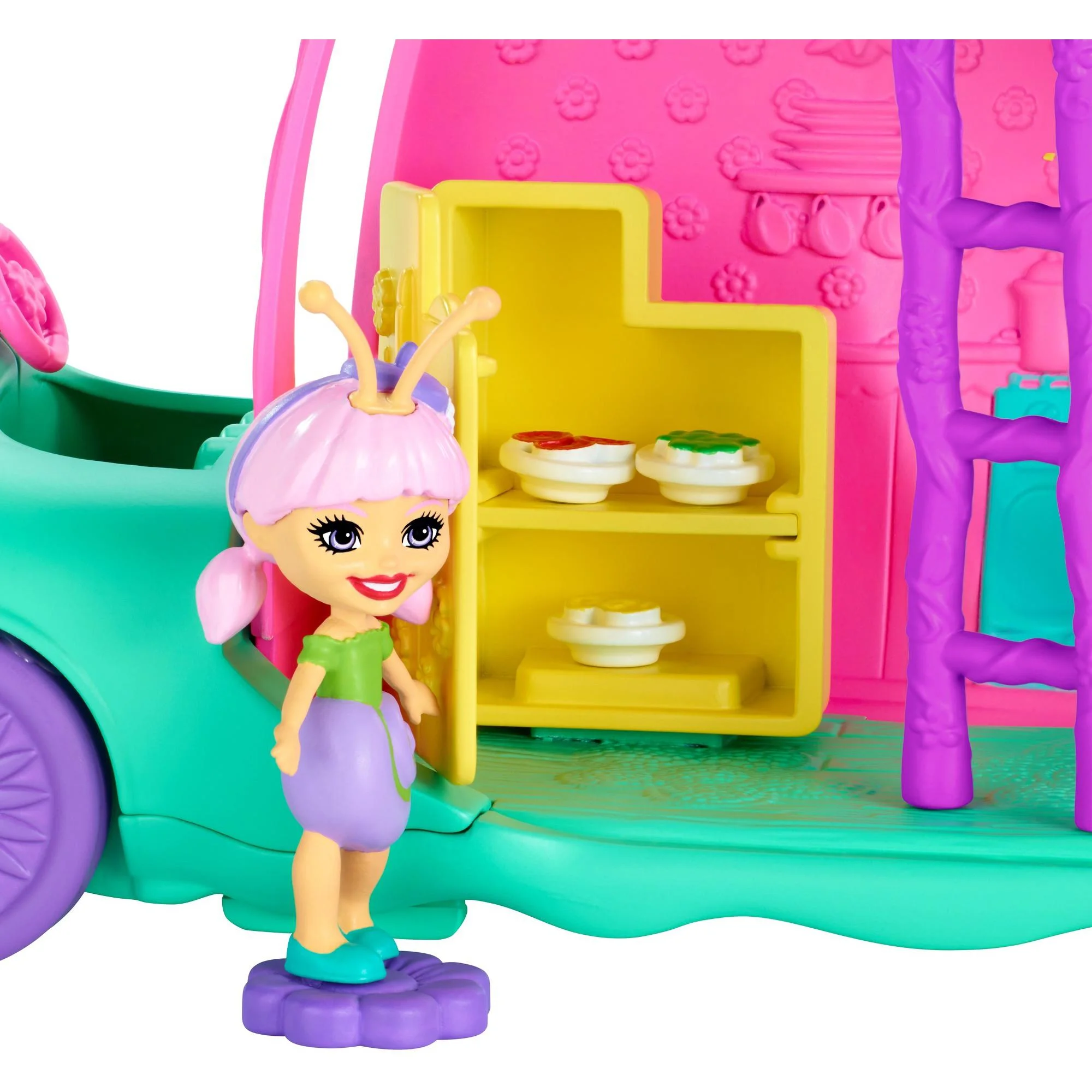 Enchantimals Slow-mo Camper Vehicle Playset with Saxon Snail Doll
