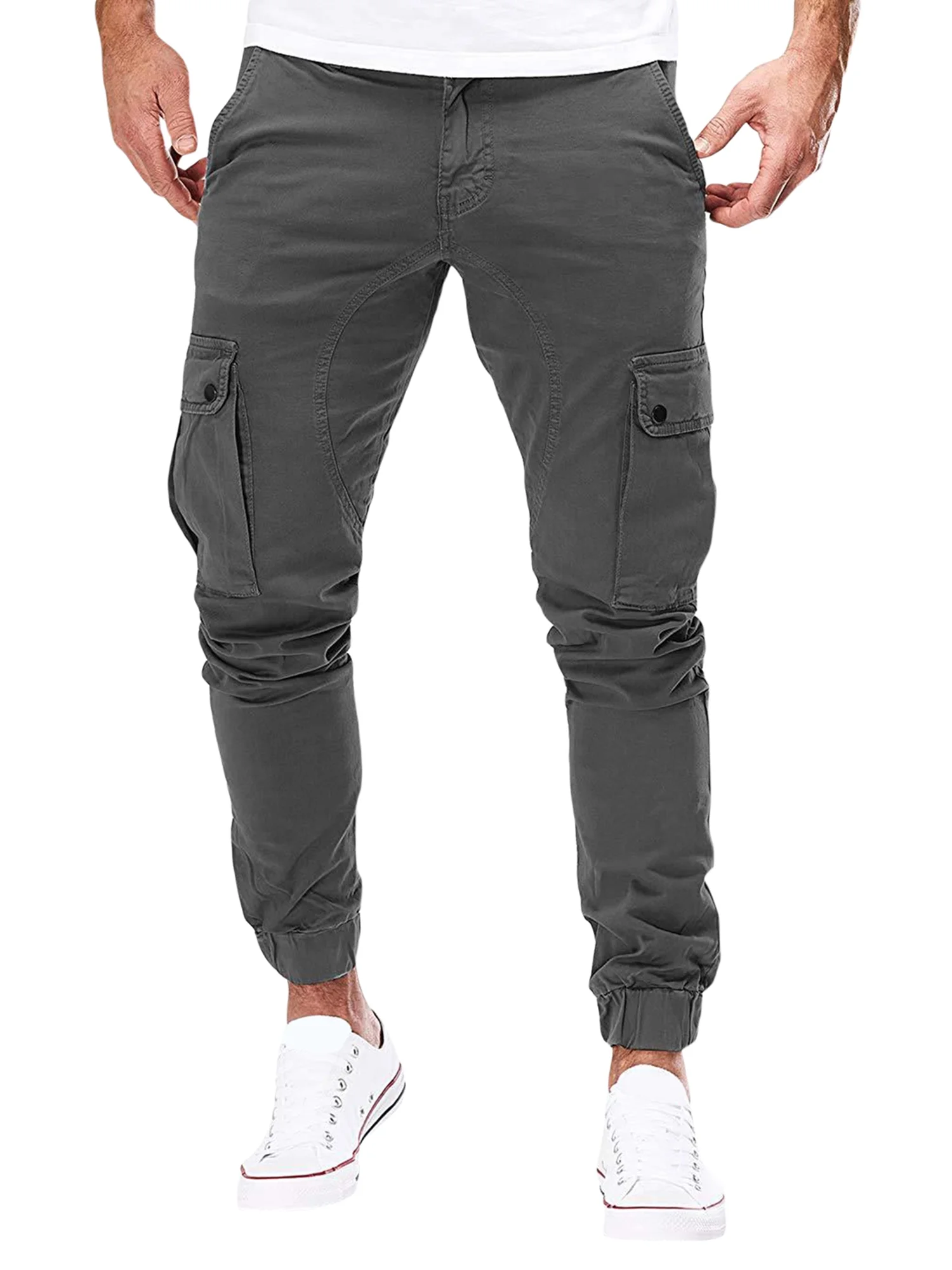 Cargo Pants for Men Stretchy Work Baggy Trousers Straight Leg Sweatpants Fishing Hiking Slacks