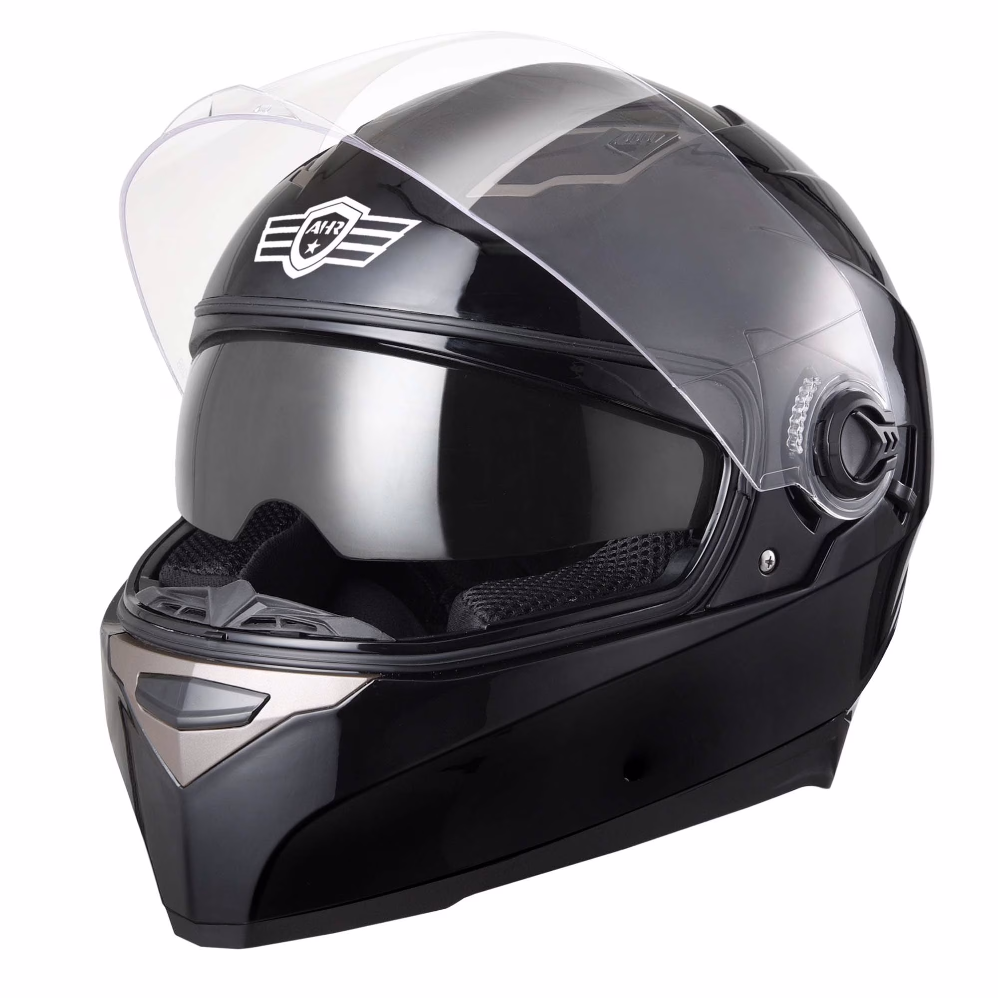 AHR RUN-F1 Motorcycle Full Face Helmet Dual Visors Lightweight ABS Air Vent Motorbike Touring Sports DOT Approved