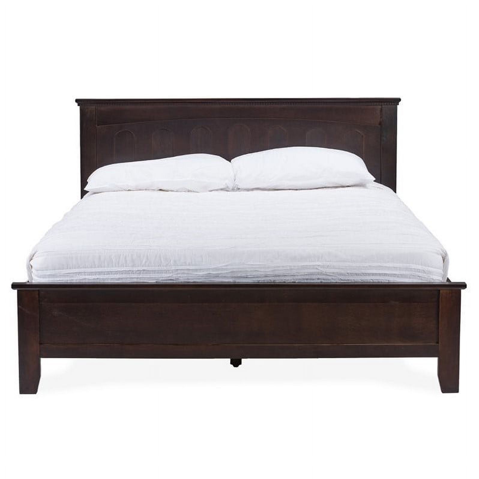 Bowery Hill Contemporary Wood Full Panel Bed in Cappuccino