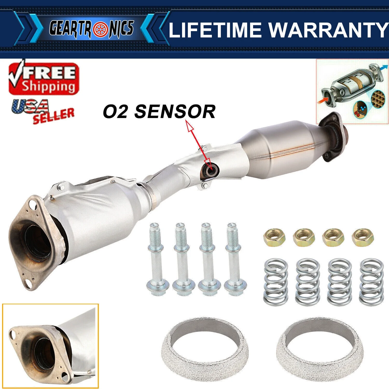 For 07-12 Nissan Sentra 2L Style Center Catalytic Converter Exhaust Manifold